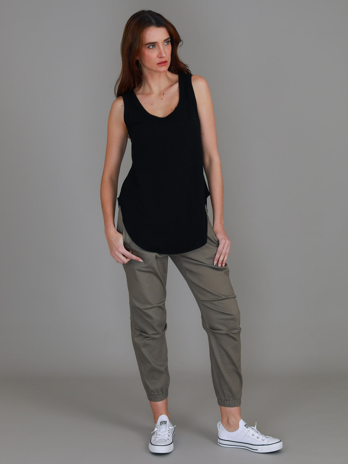 womens black singlet