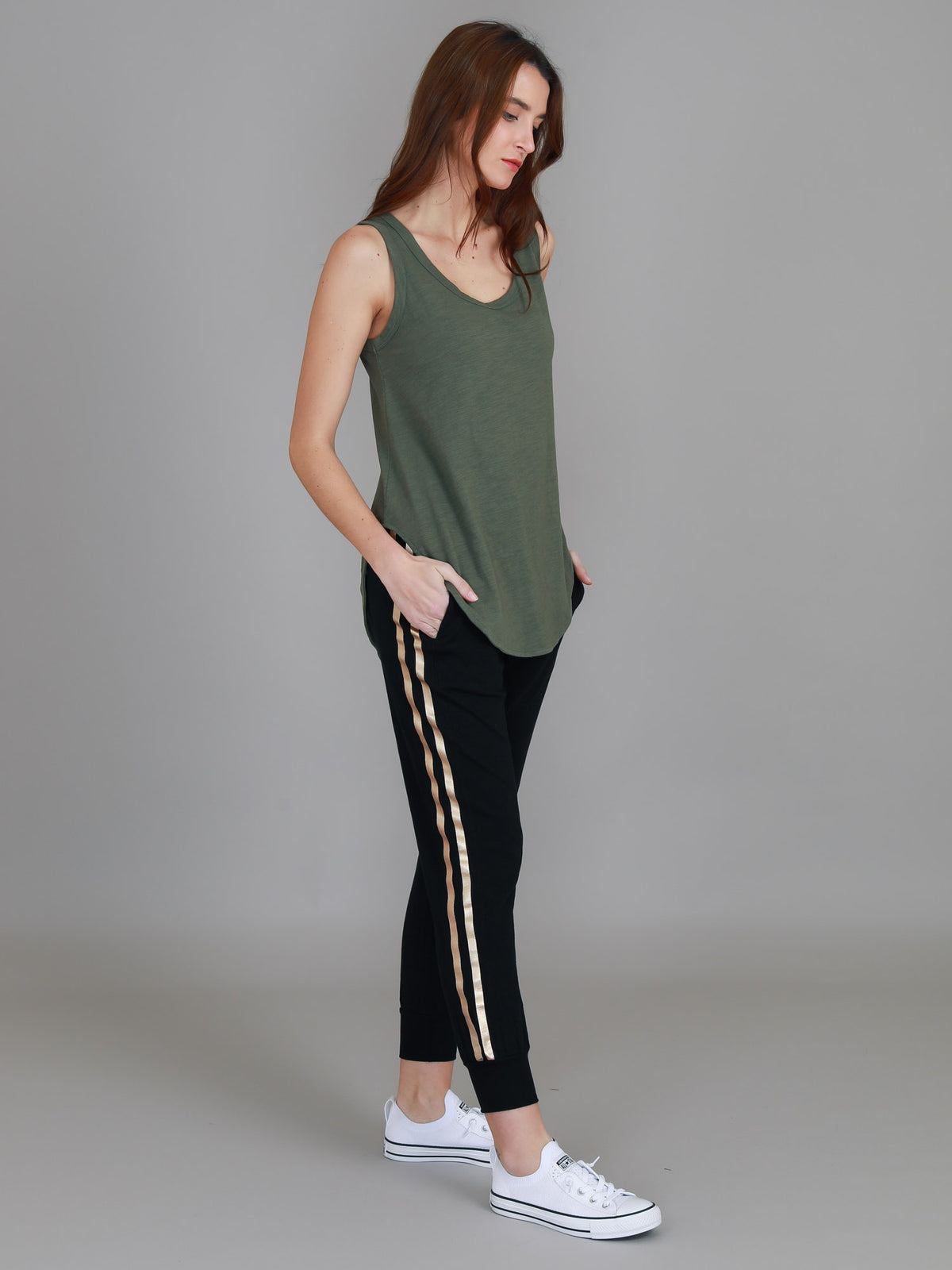 womens khaki tank top