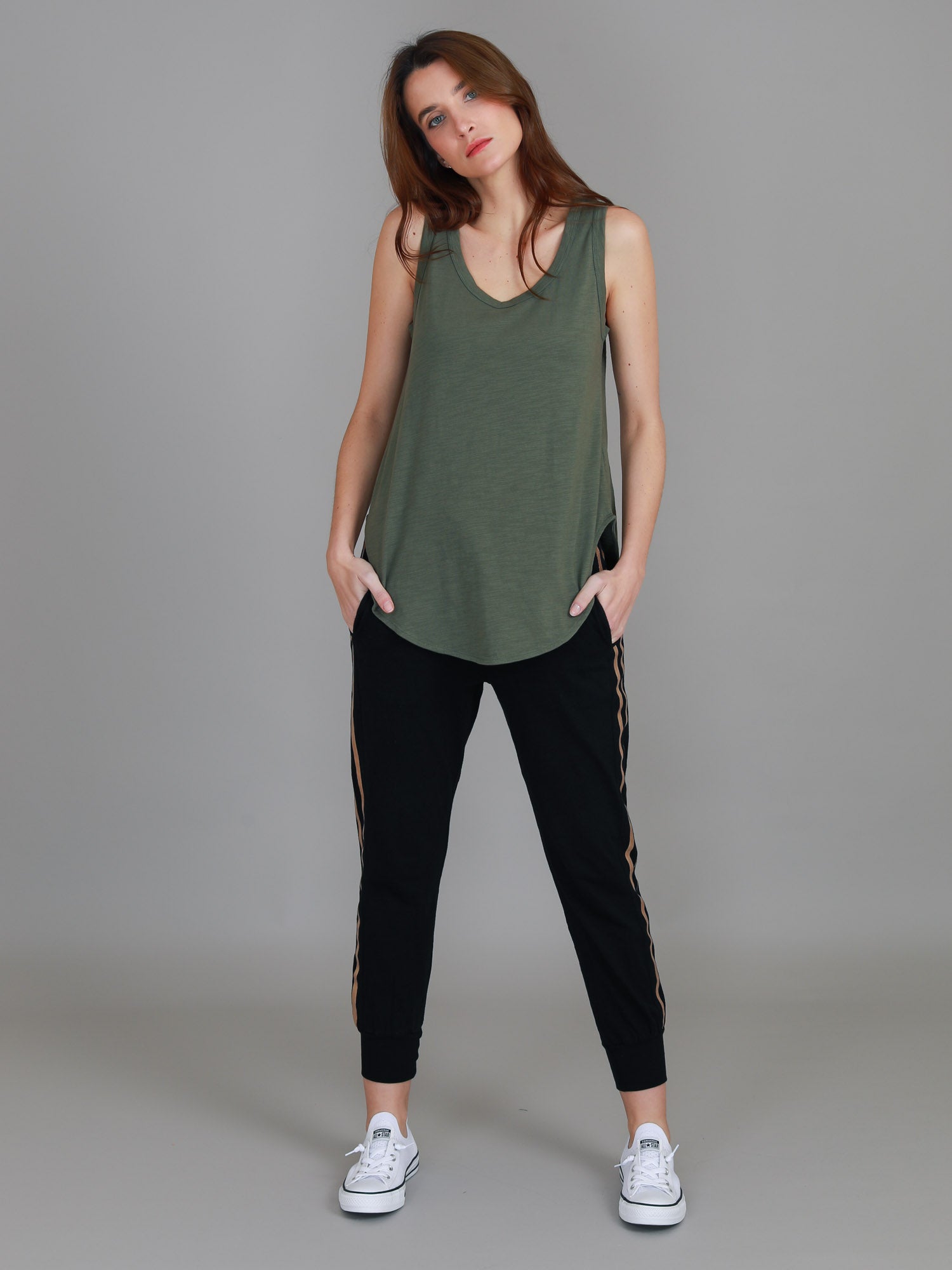 sleeveless shirts for women #color_khaki