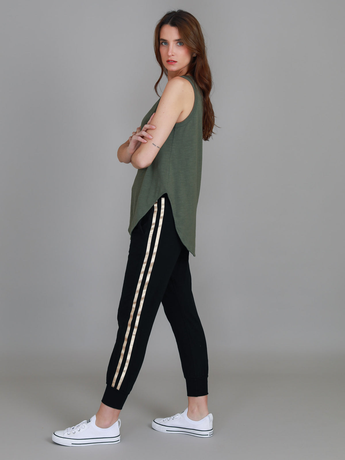 khaki cotton singlet