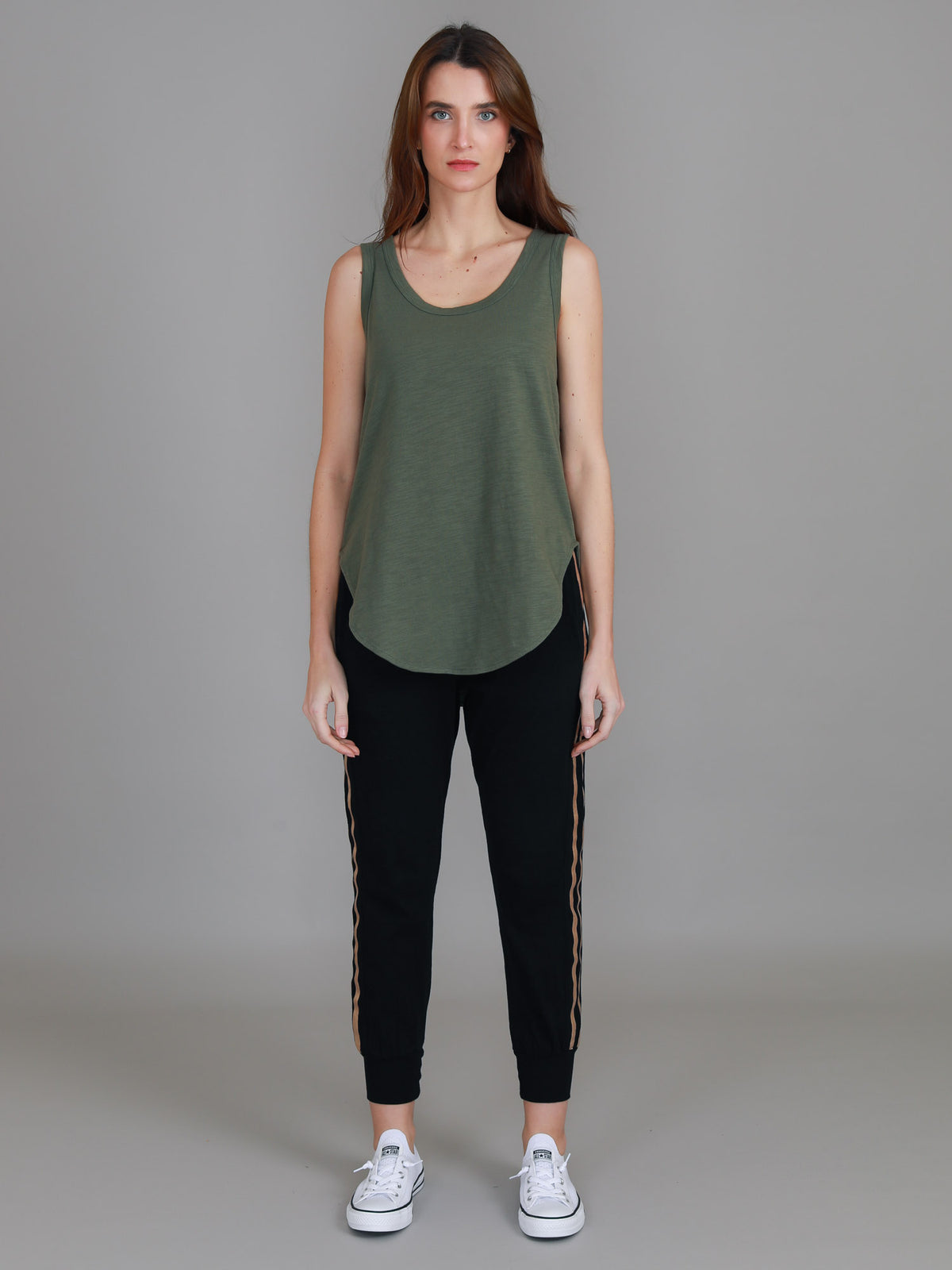 longline khaki tank