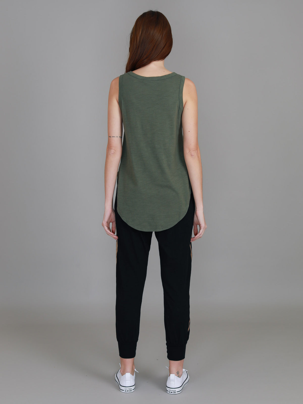 scoop neck khaki top