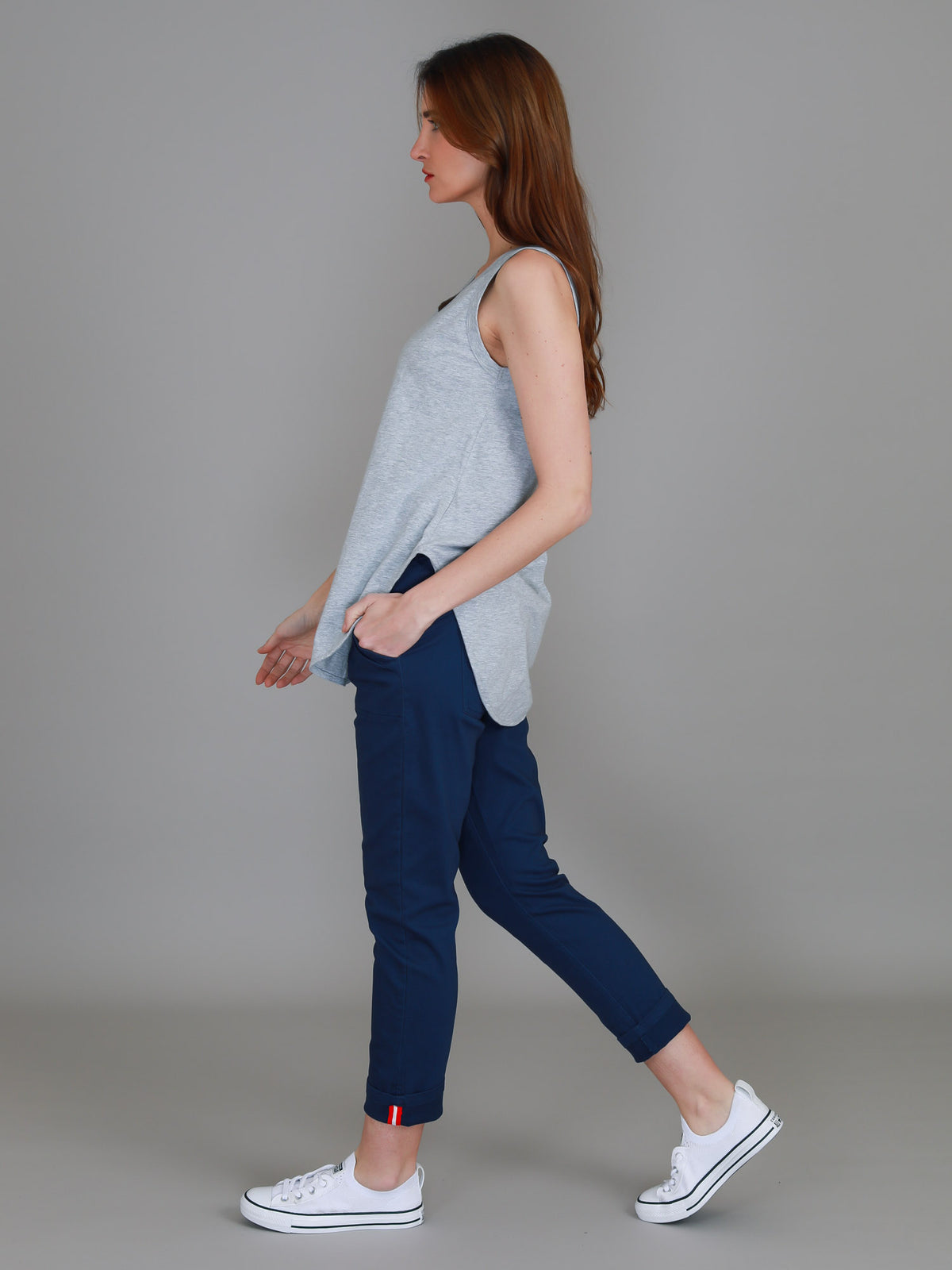grey marl tank top