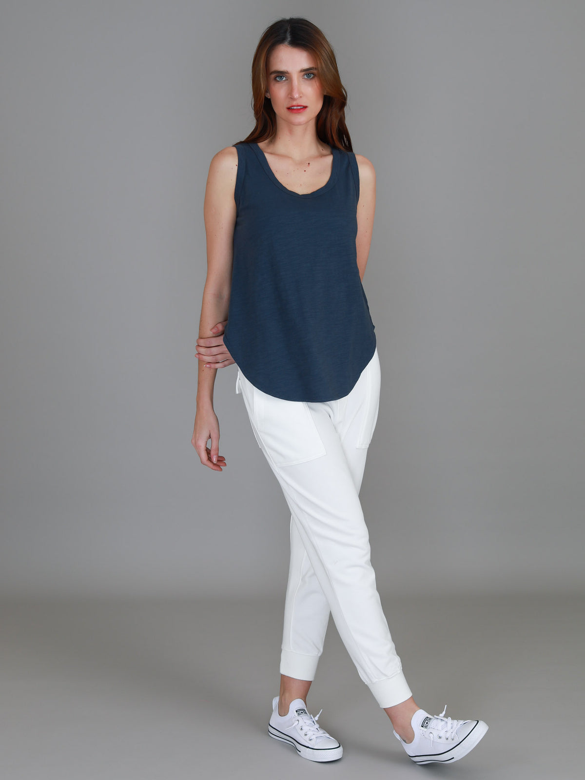 navy cotton tank top