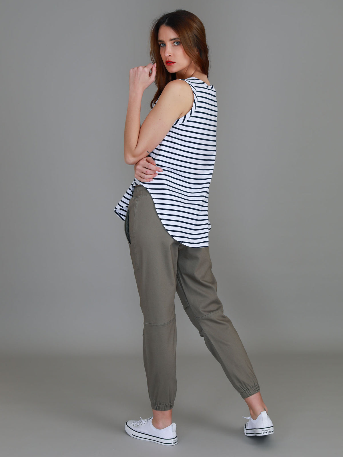 stripe scoop neck tank