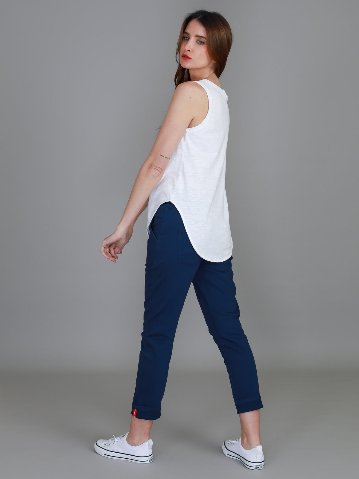 white cotton tank top