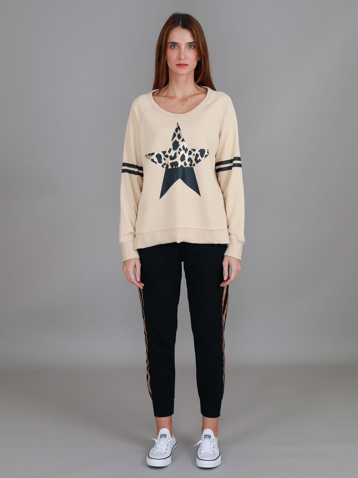 beige sweatshirt women