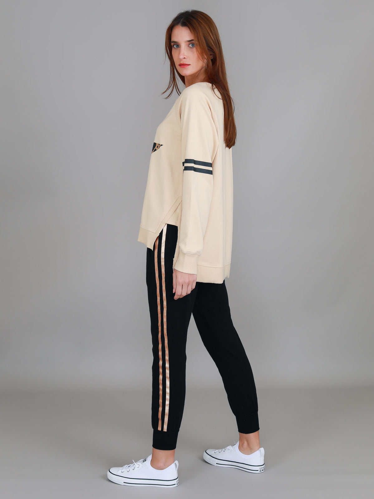 beige graphic sweatshirt