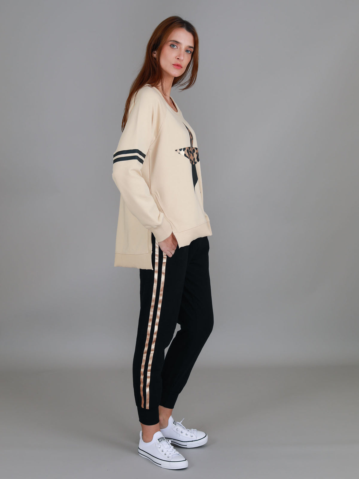 beige sweatshirt women's