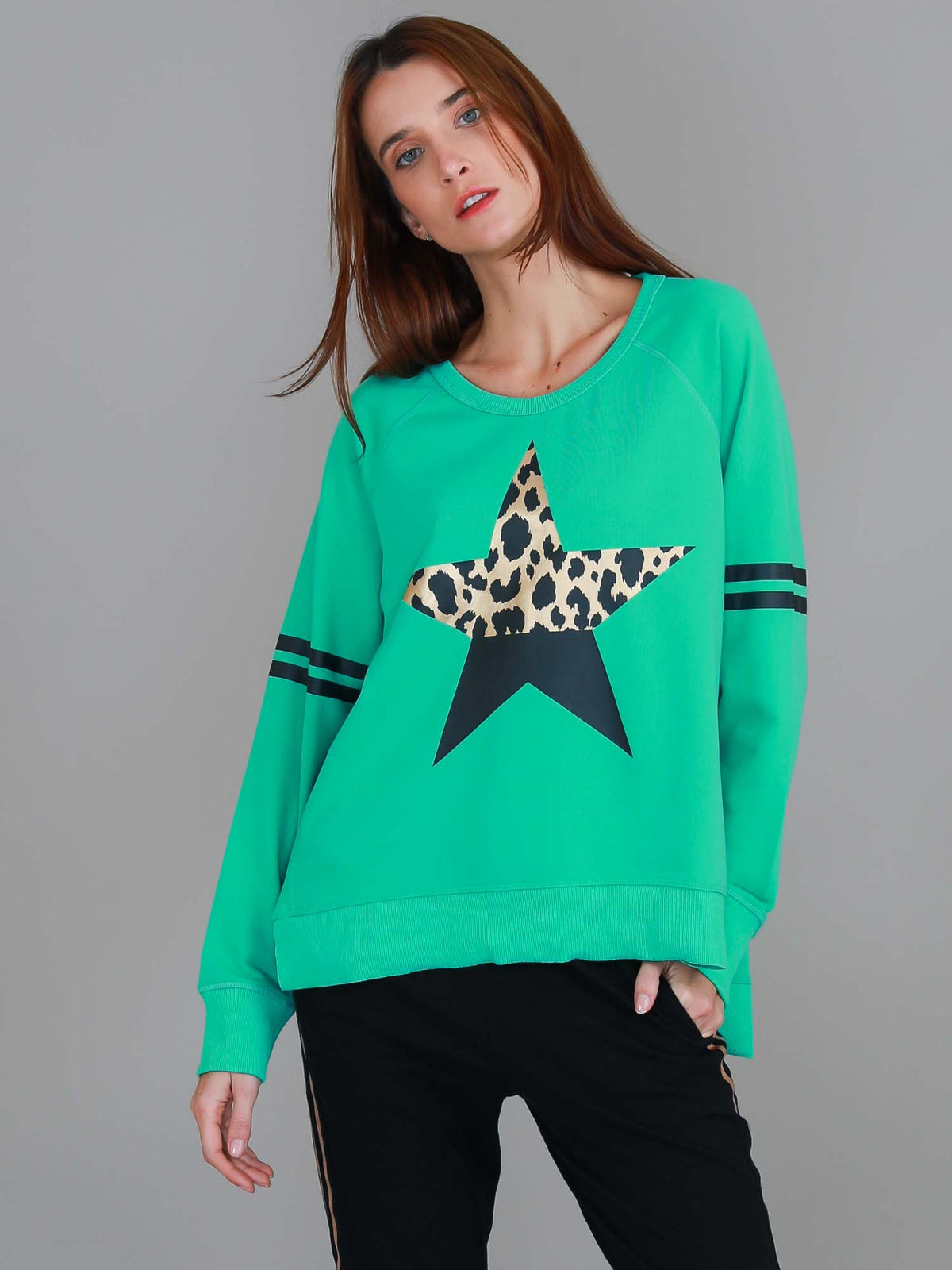mint green sweatshirt