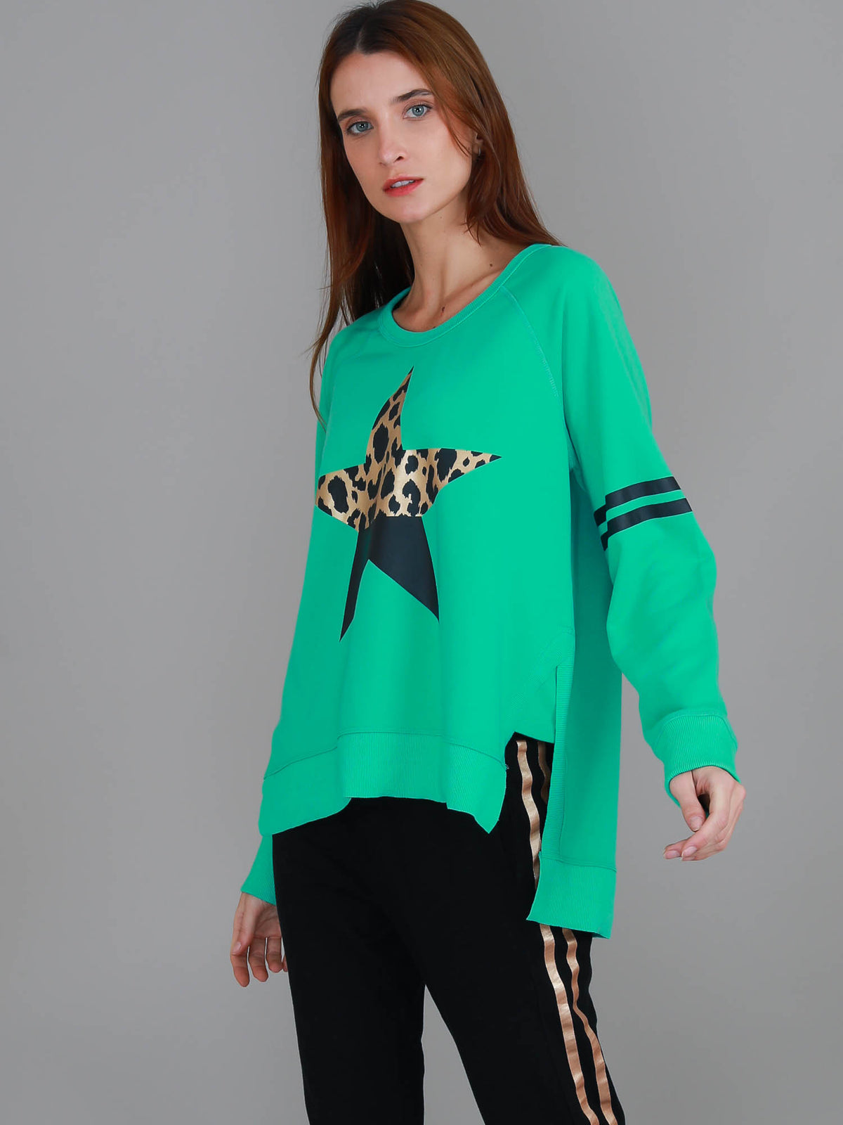 emerald green sweatshirt