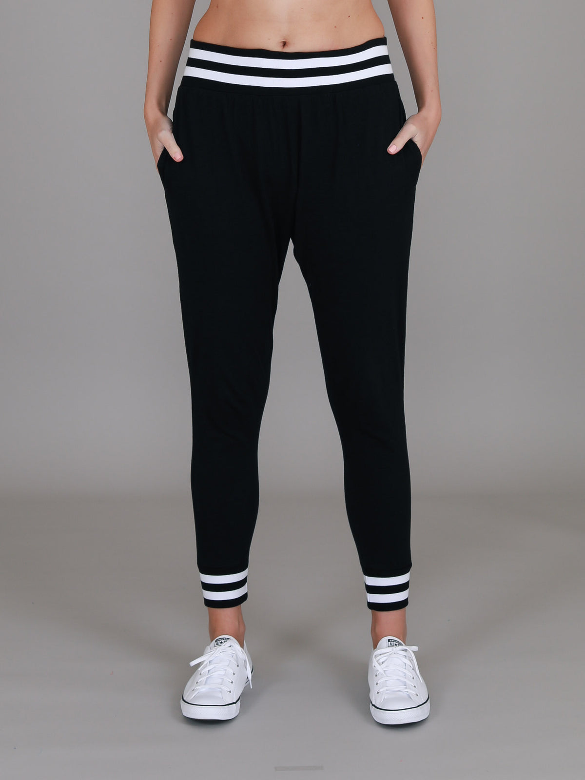 black tapered joggers