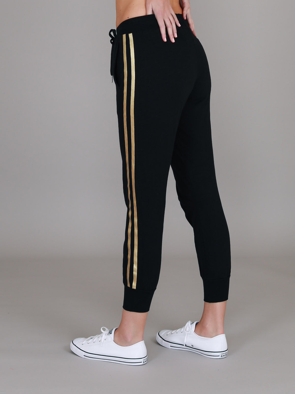 womens black track pants