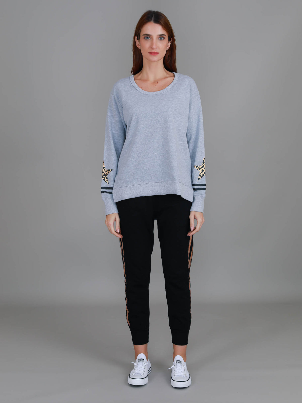 grey crew neck jumper