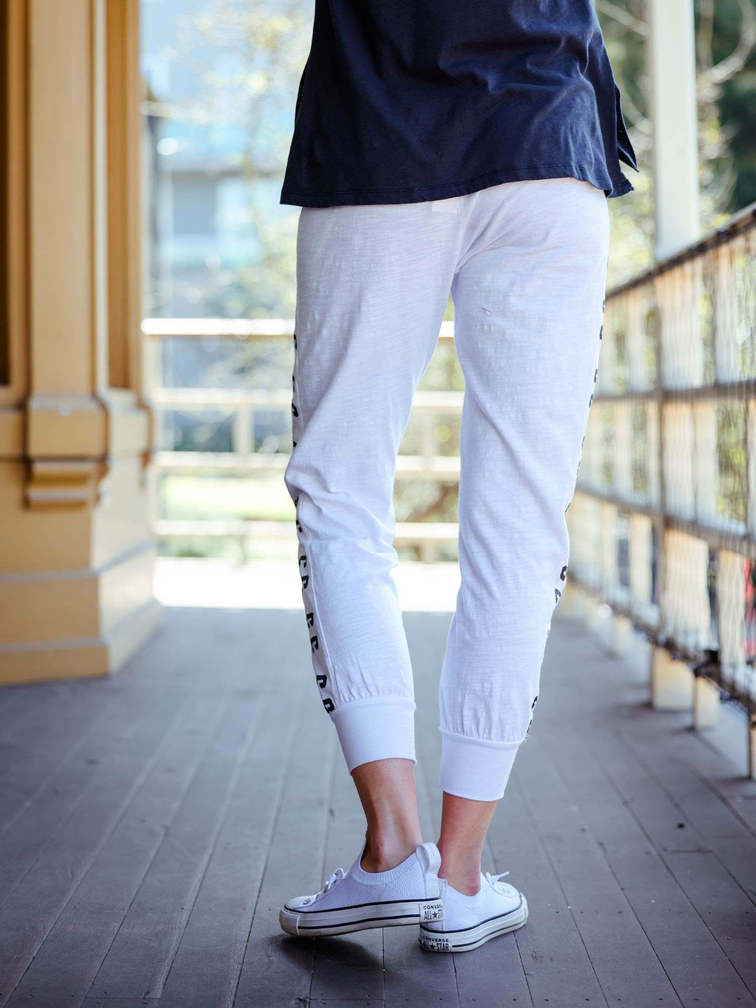 White womens track online pants