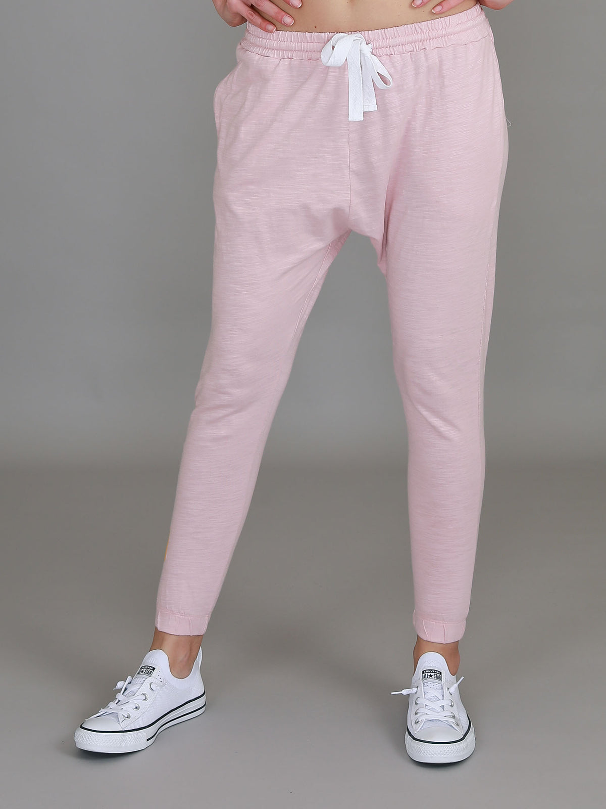 pink drawstring joggers