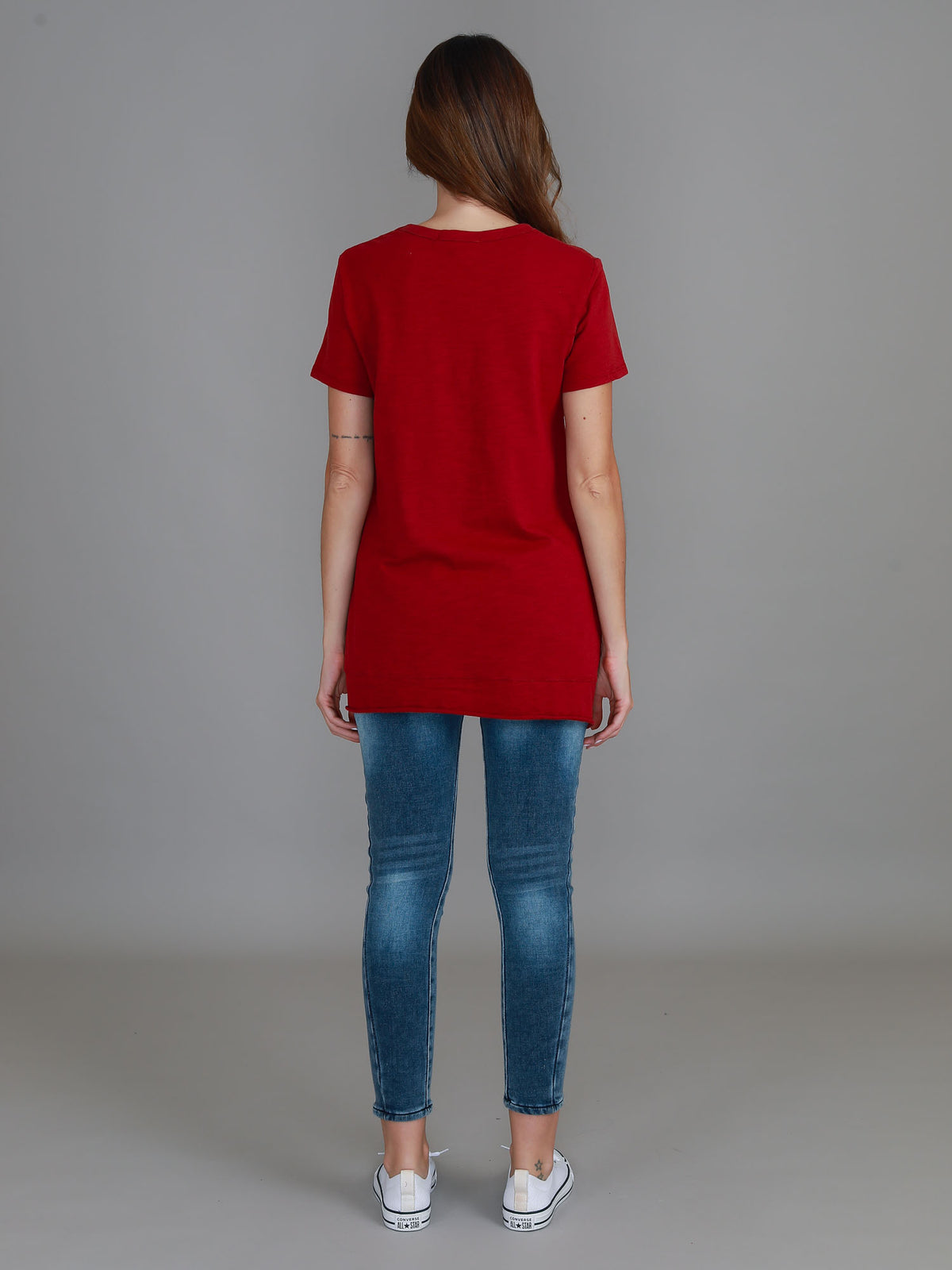 cranberry red crew tee