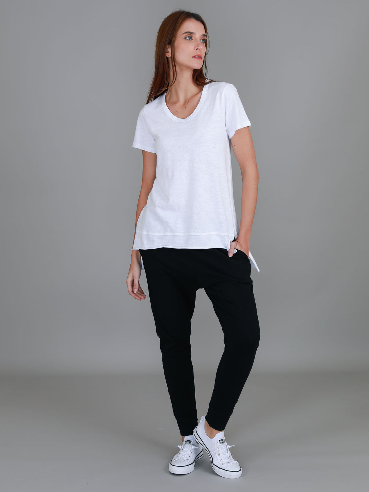 white relaxed tee