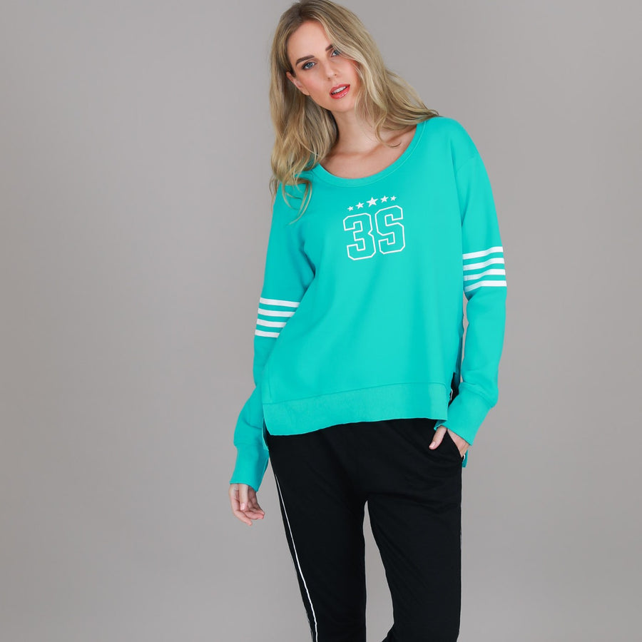 Celeste Stripe Band 3S Sweatshirt size guide