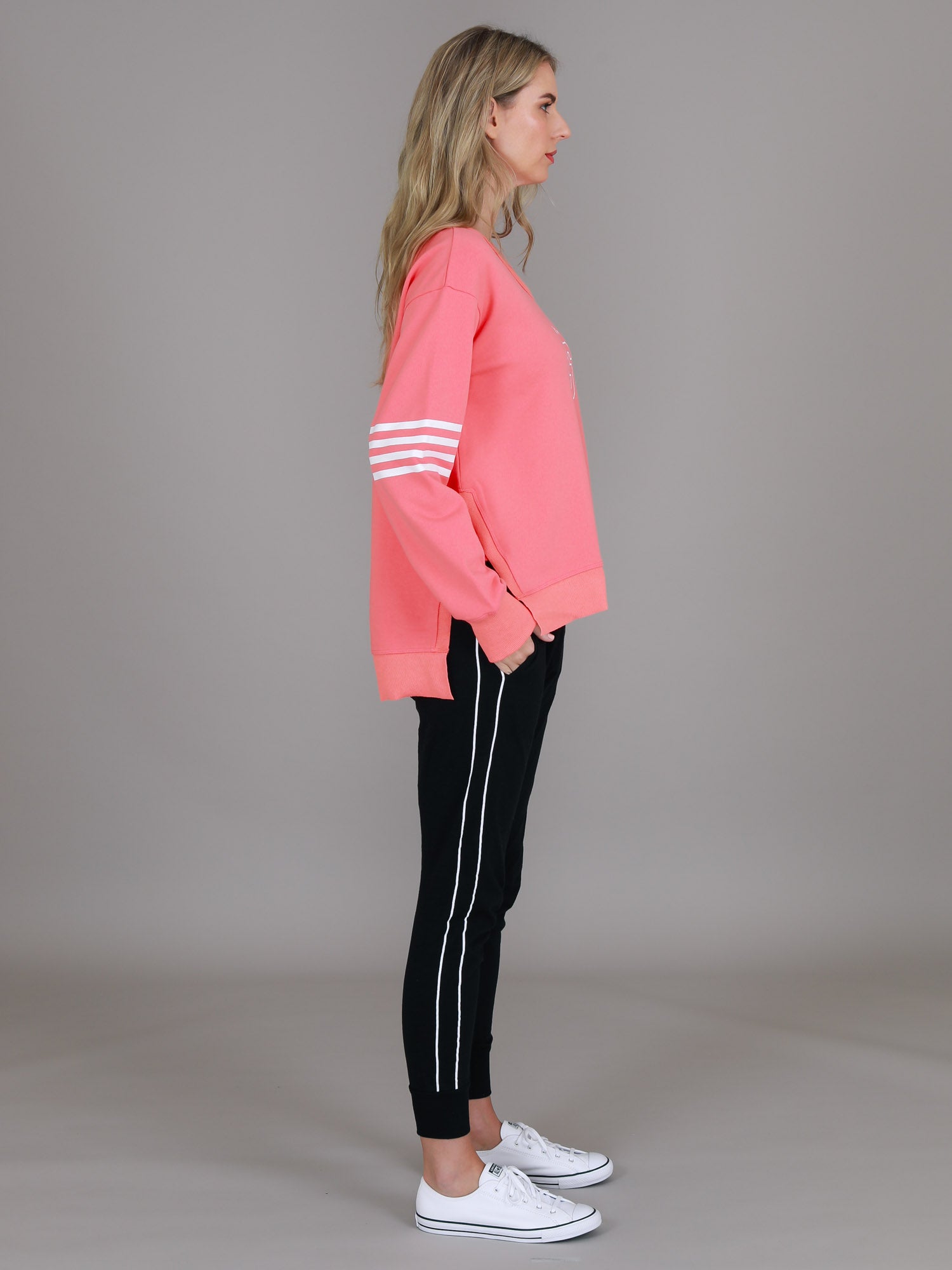 womens crew neck sweatshirt #color_cheeky pink peach