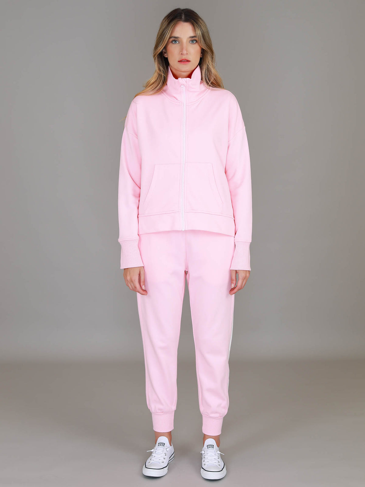 pink oversize zip jacket