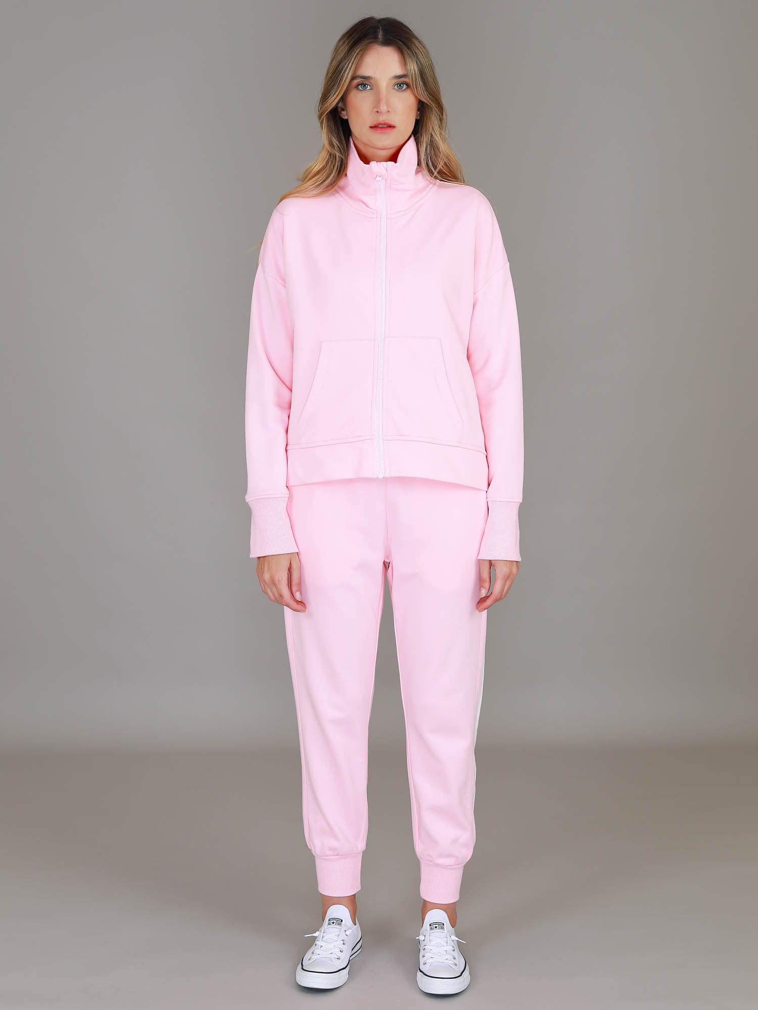 womens pink tracksuits #color_powder pink