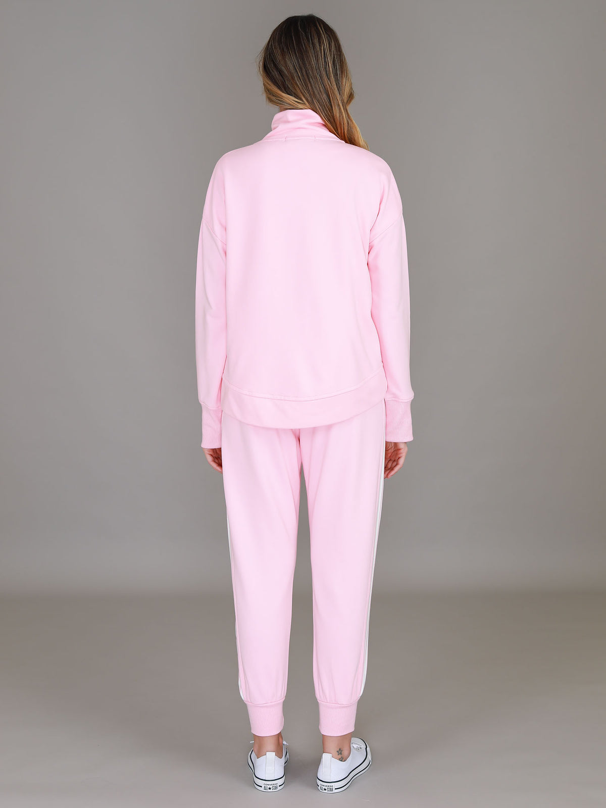 powder pink jacket french terry