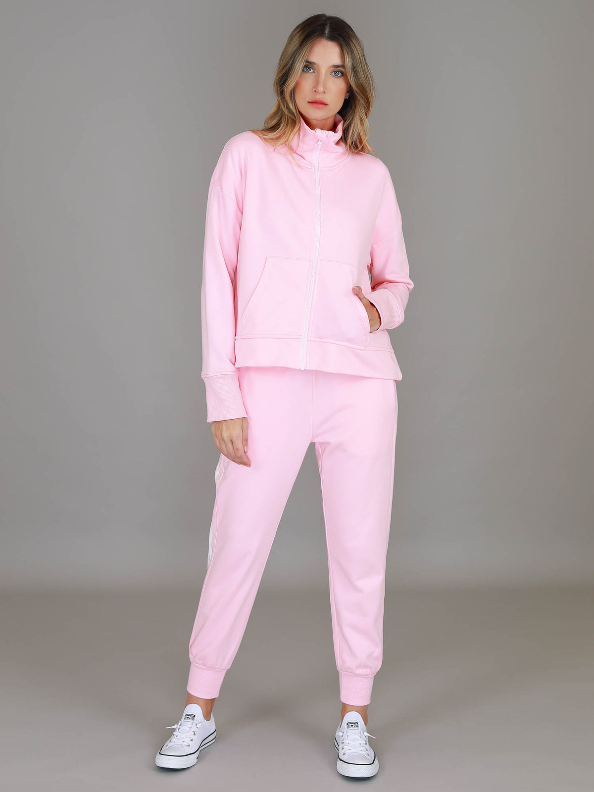 pink zip up jacket