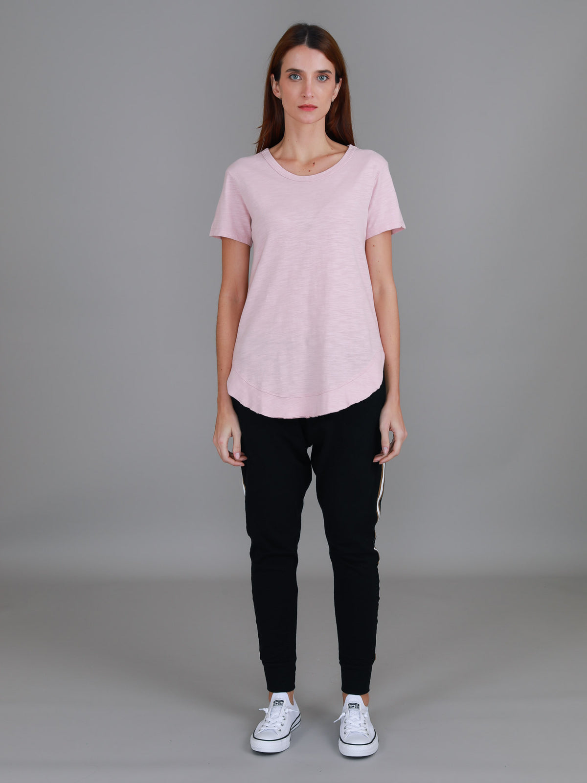 blush marle crew neck tee