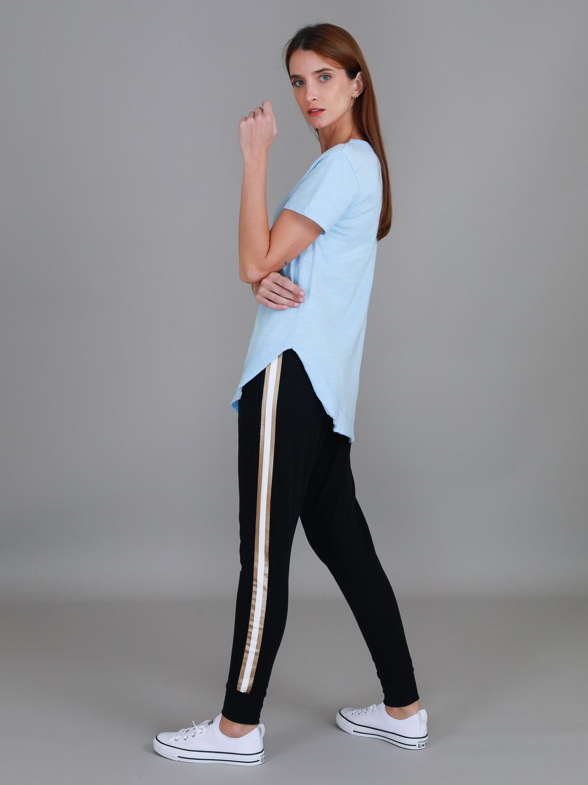 blue longline scoop tee