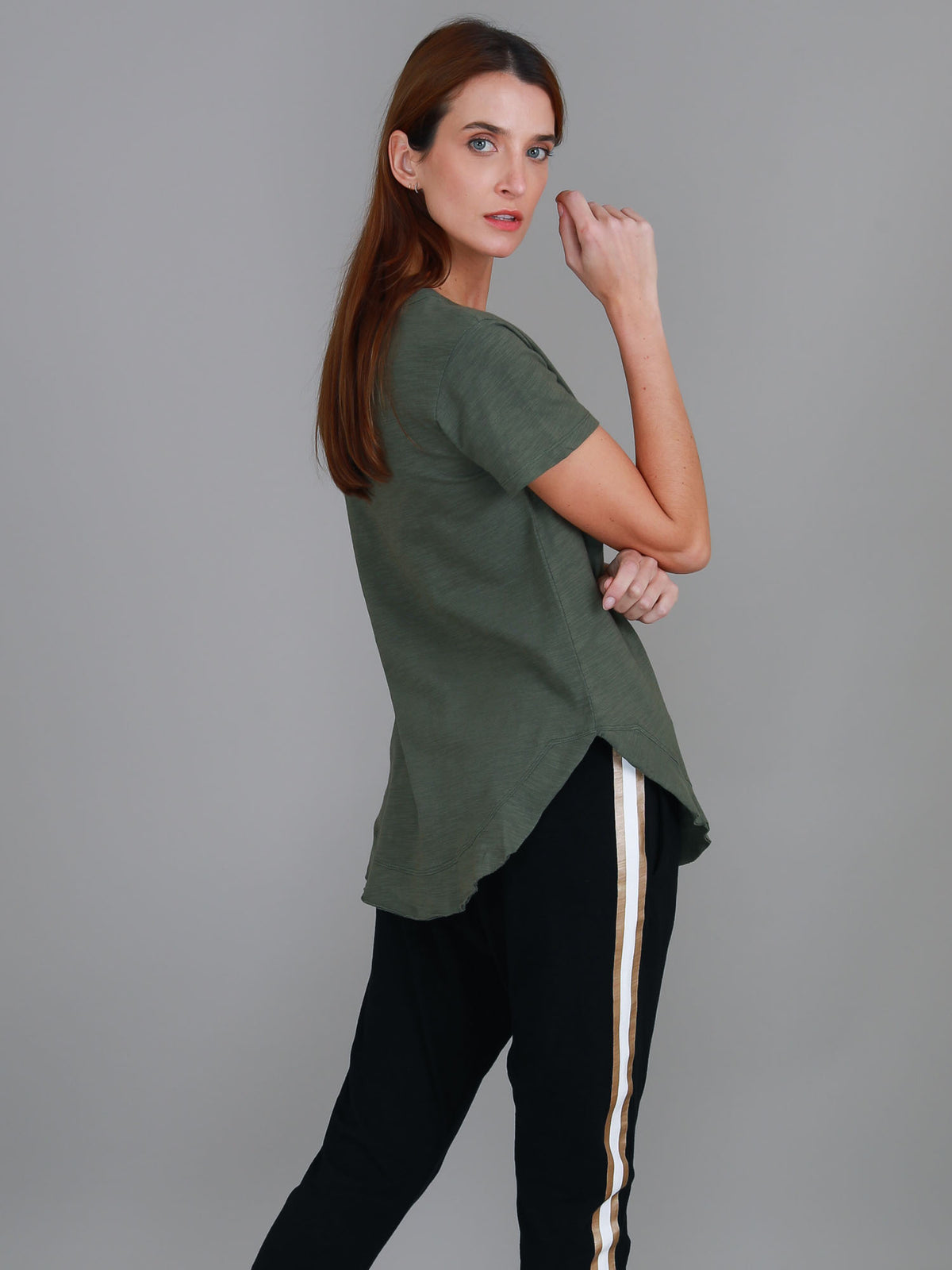 khaki green t shirt