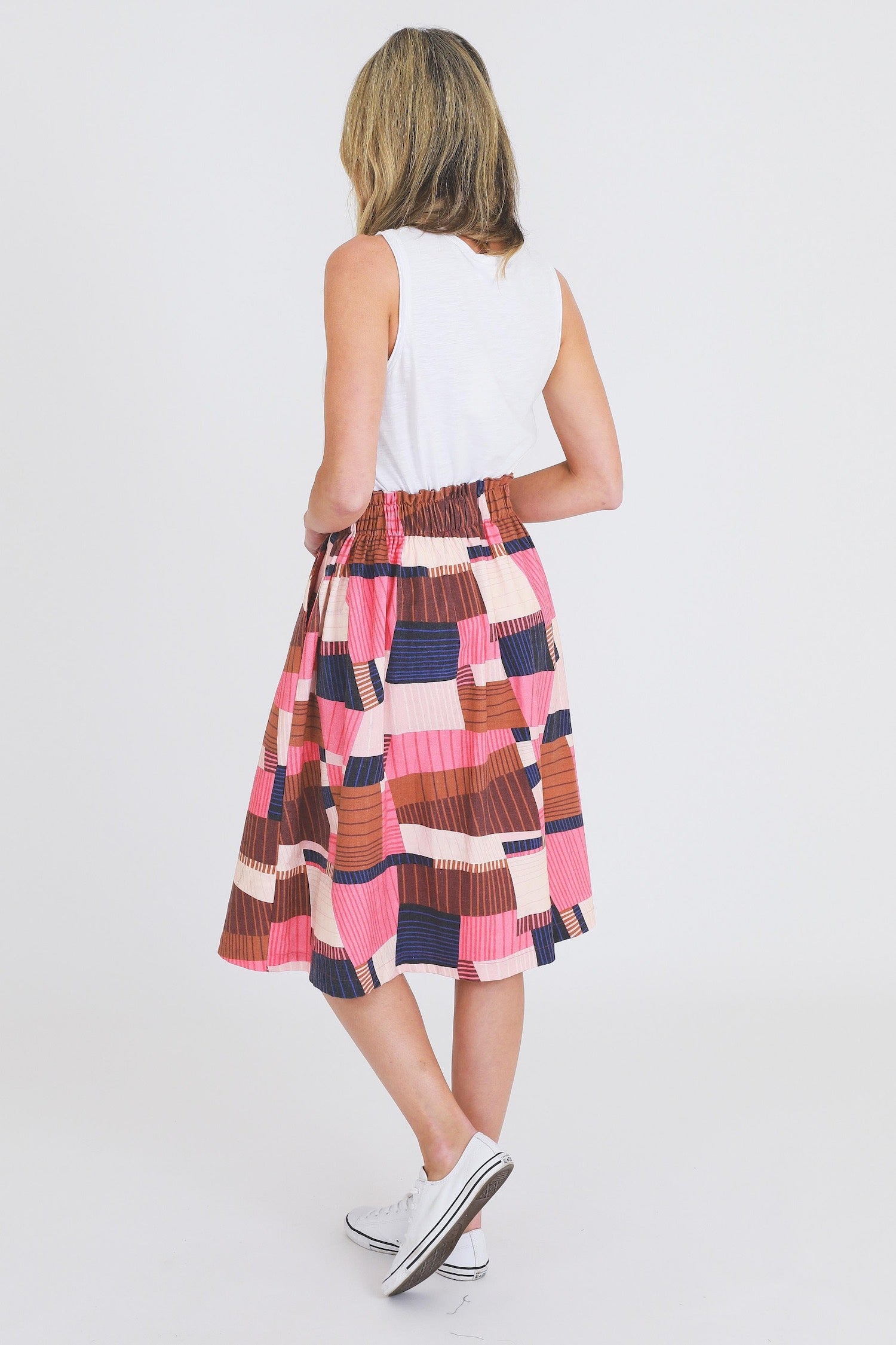 Rosette Geometric Pink Skirt