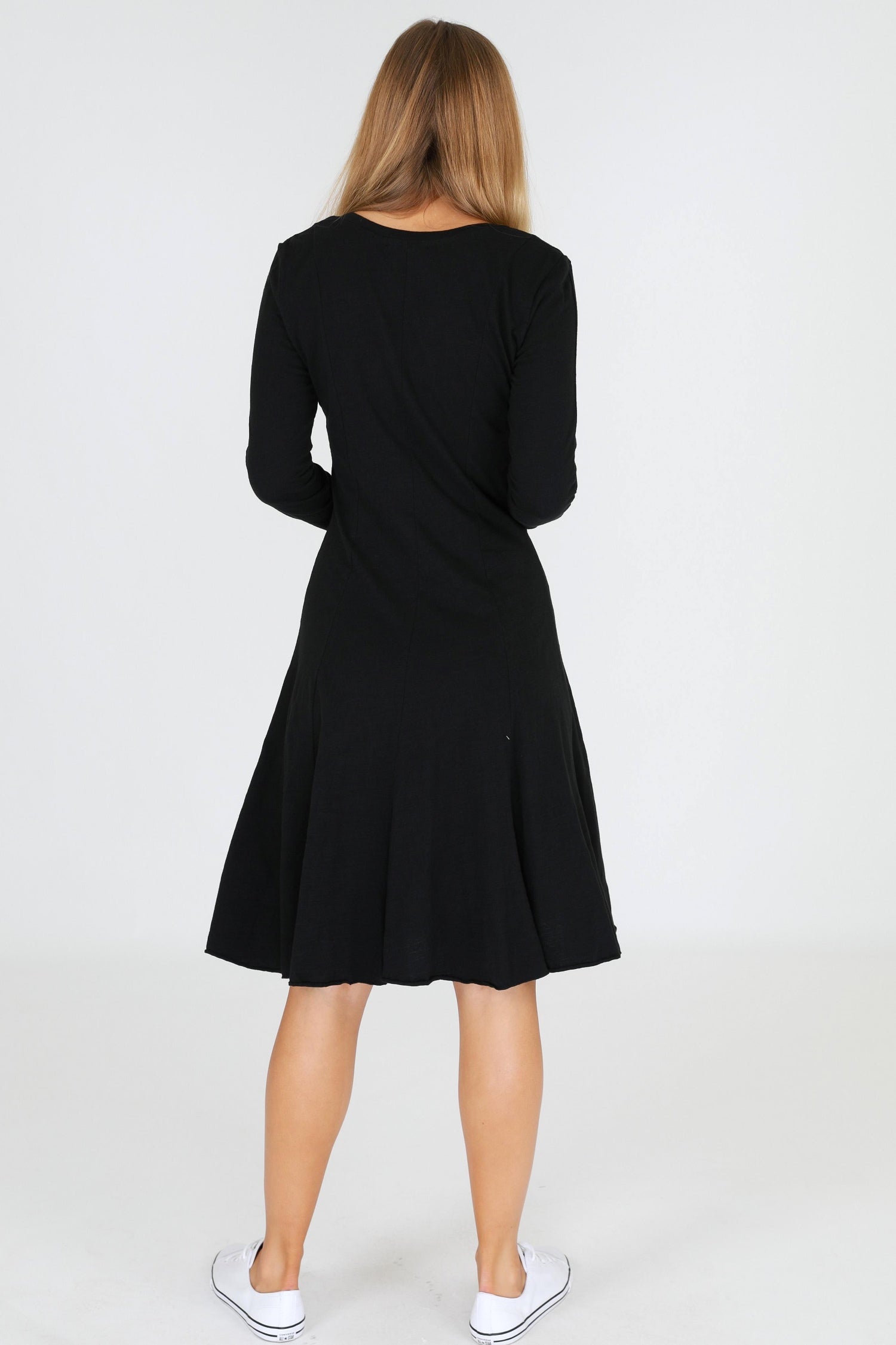 flowy dress with sleeves #color_black