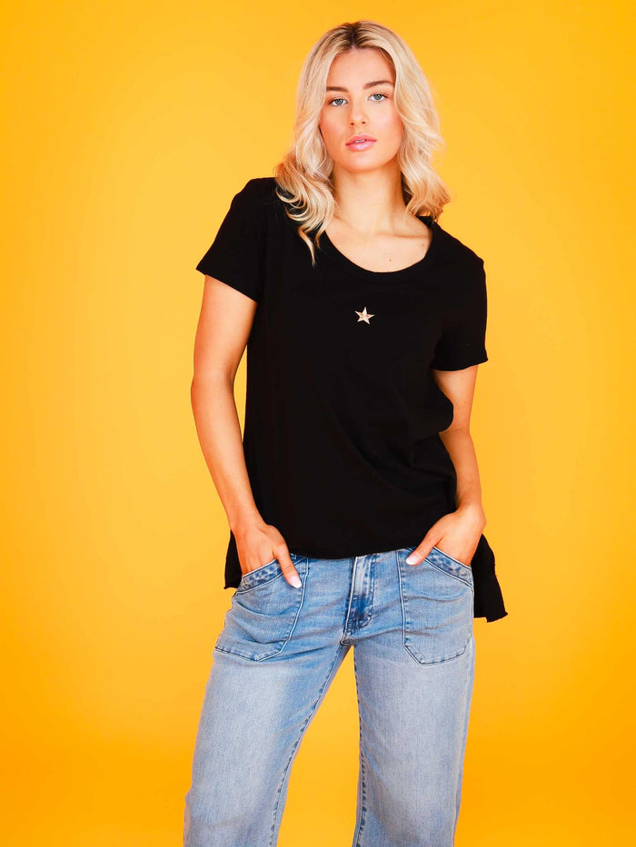 Cathie Embroidery Star Short Sleeve T Shirt