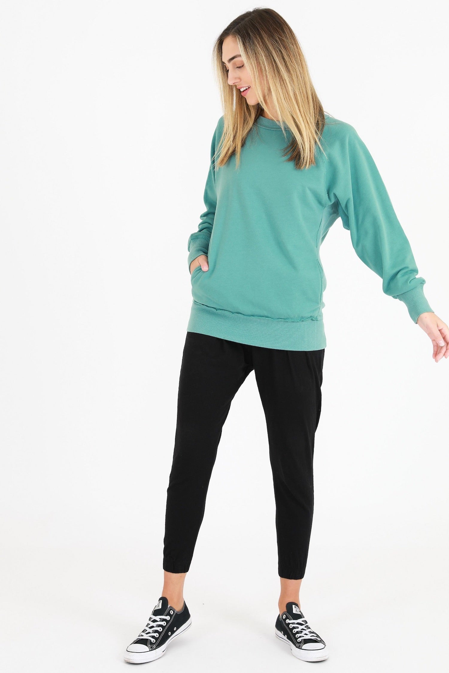 dark green jumpers #color_sea green