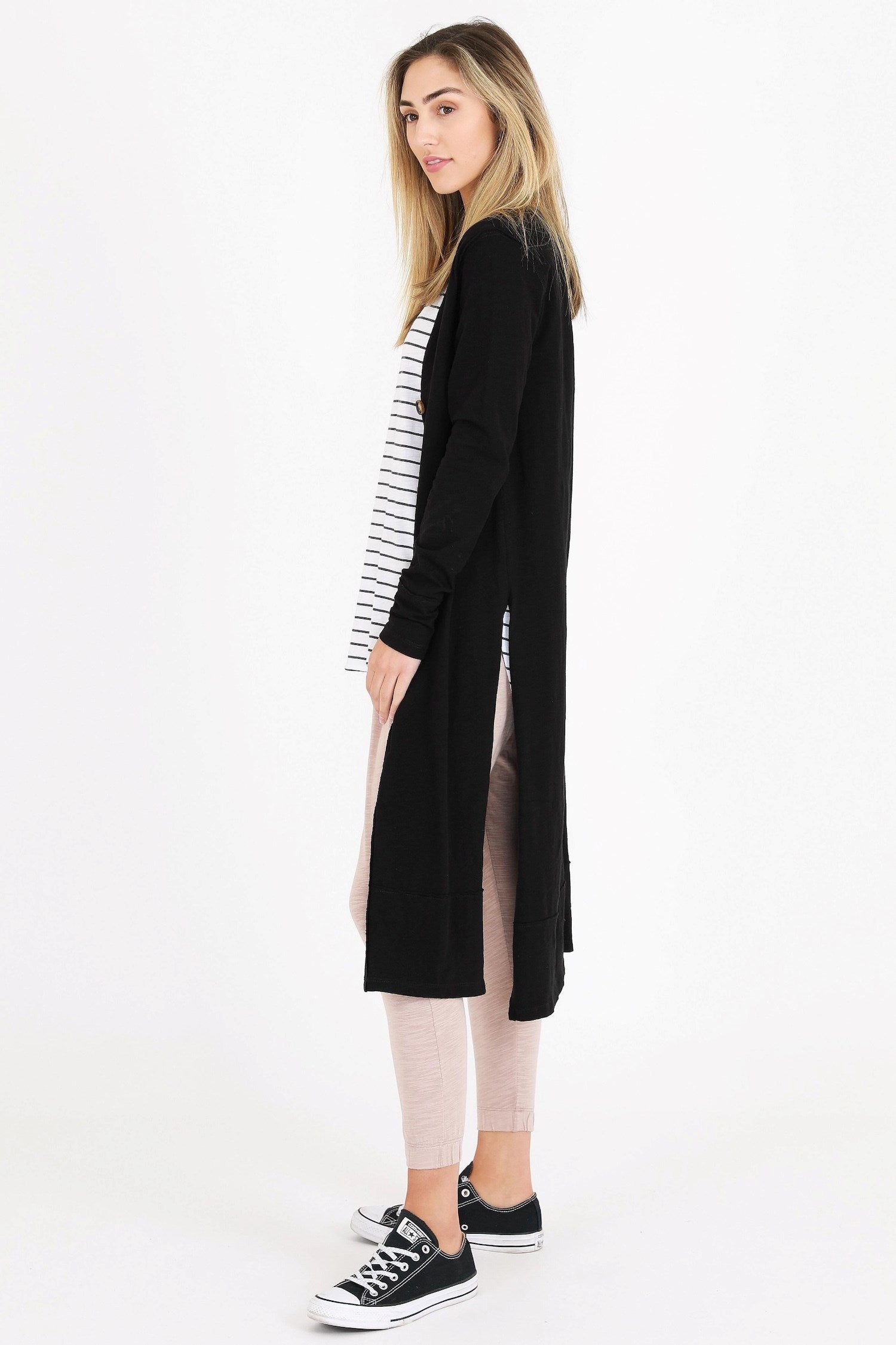 Long Black Cardigan #color_black