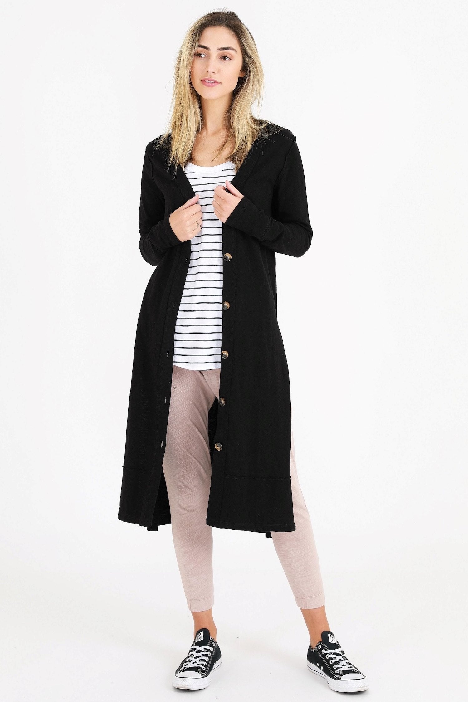 Long Black Cardigan #color_black