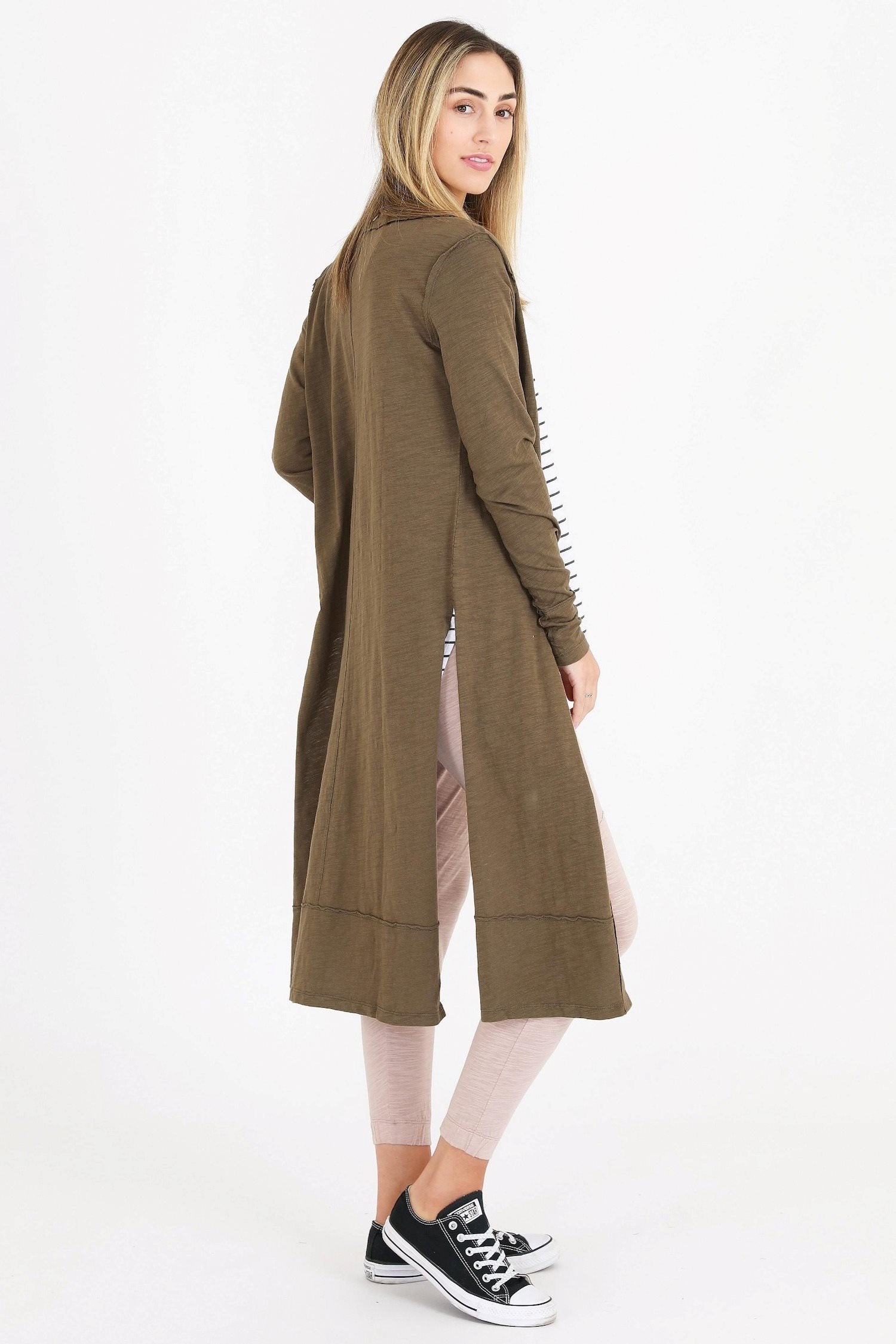 Long Brown Cardigan #color_sage