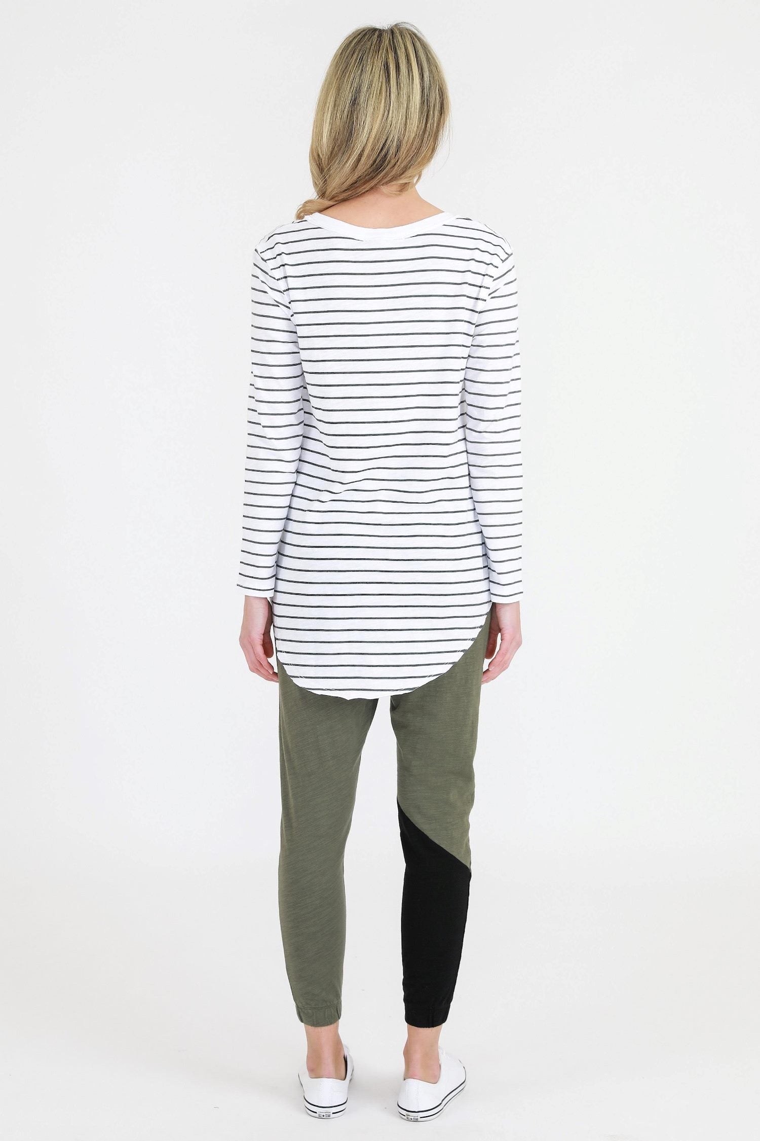 long sleeve long top #color_stripe