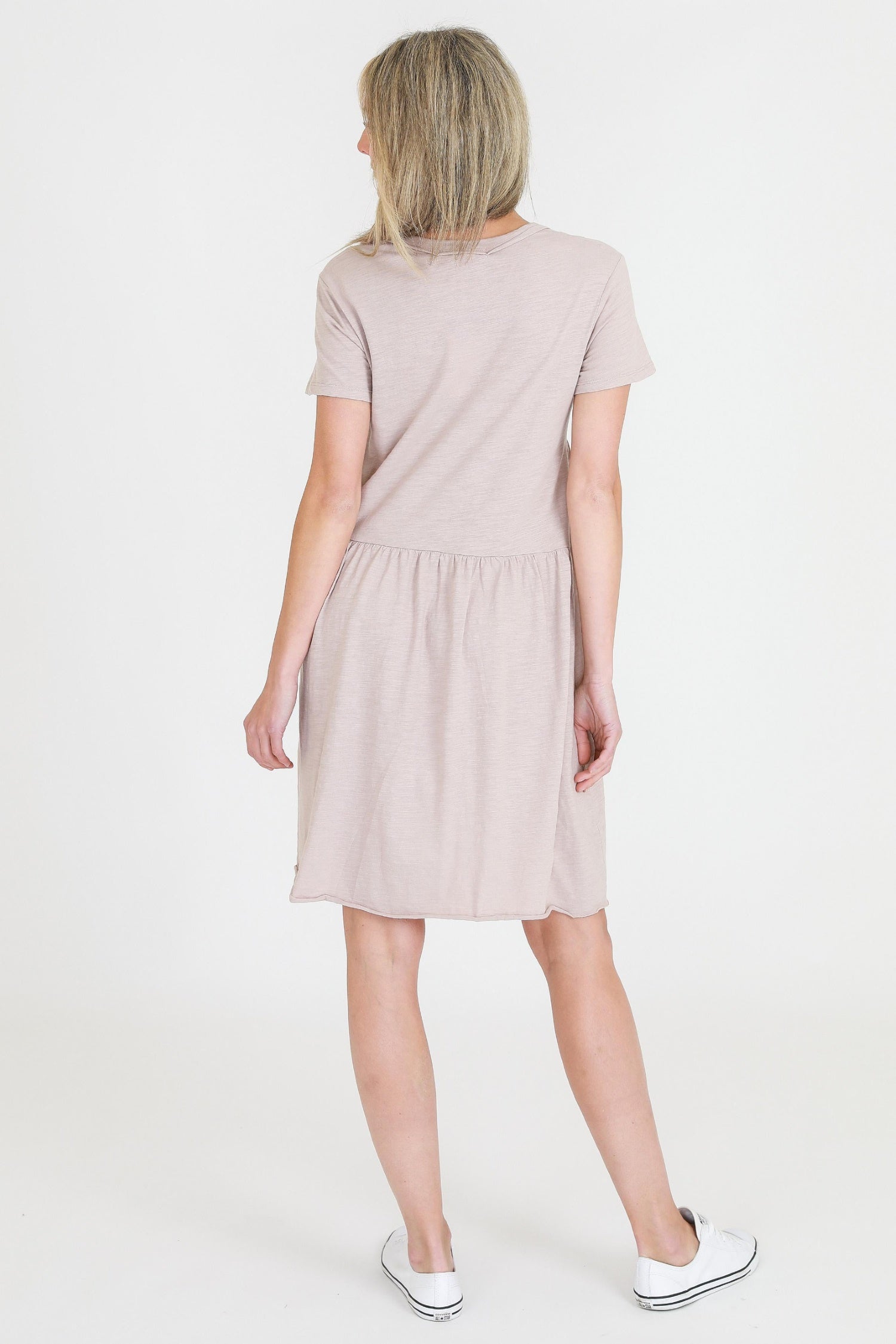 summer tiered dress #color_oyster pink