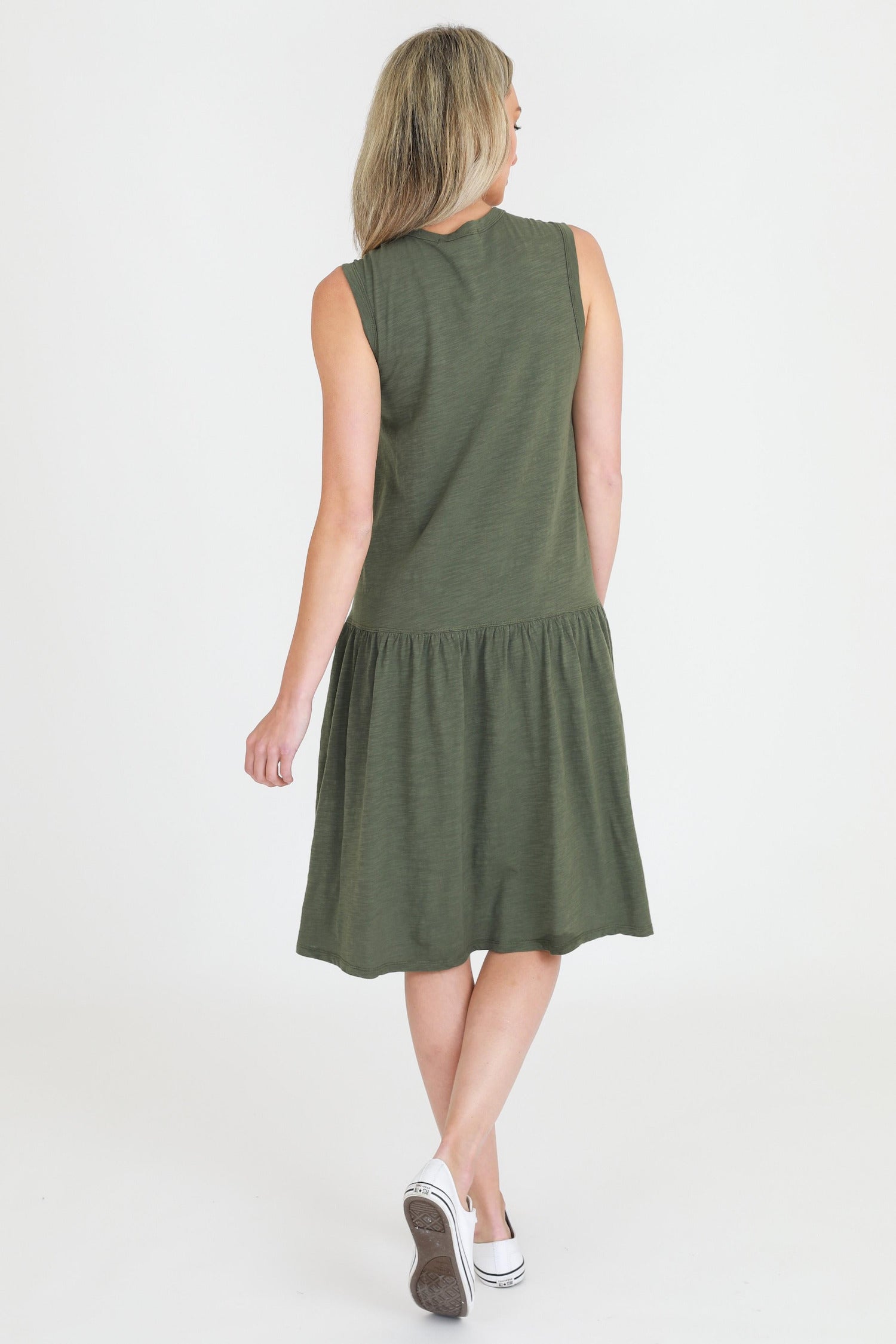 knee length dress australia #color_khaki
