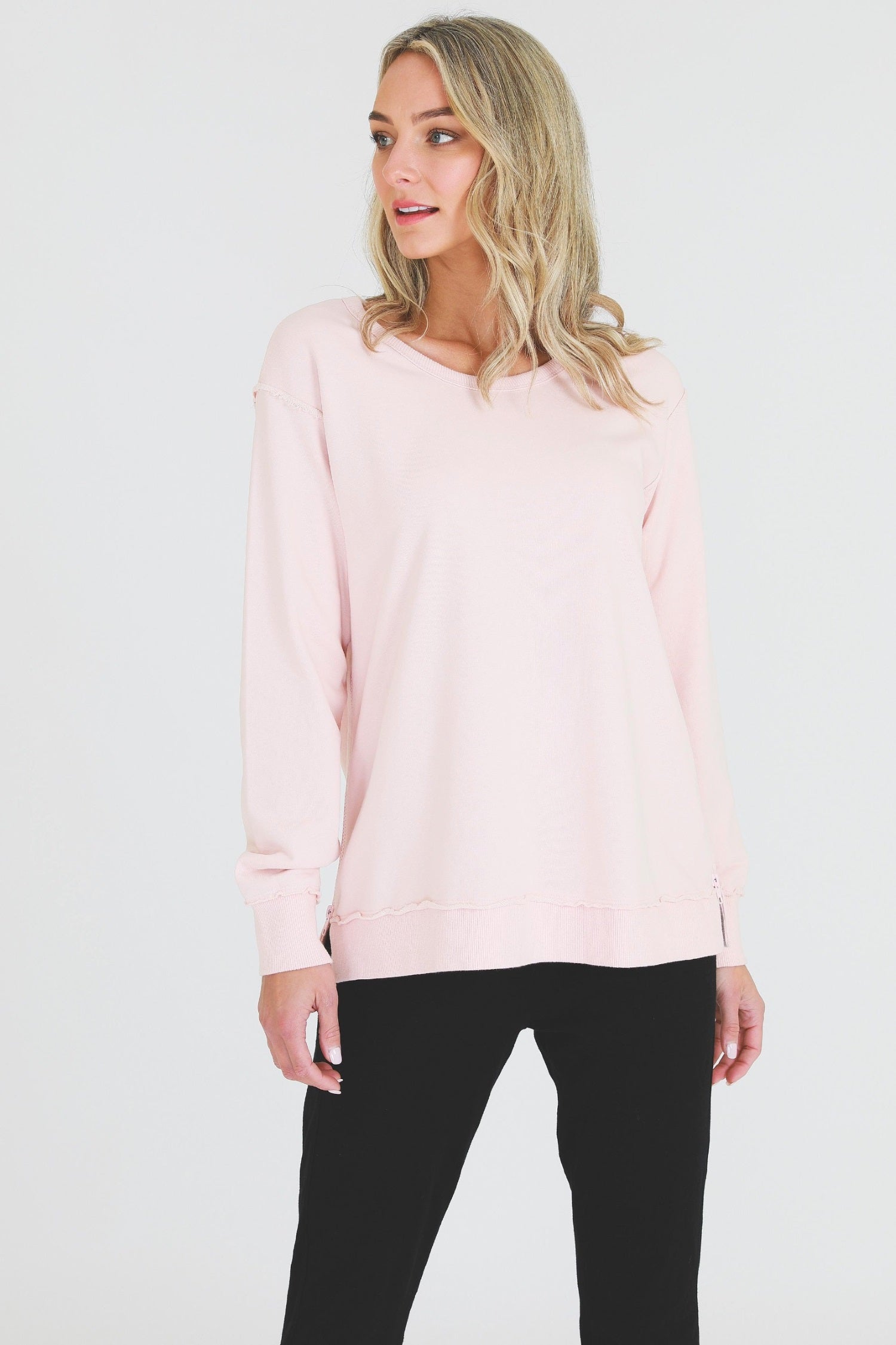 pink oversized jumper #color_misty rose