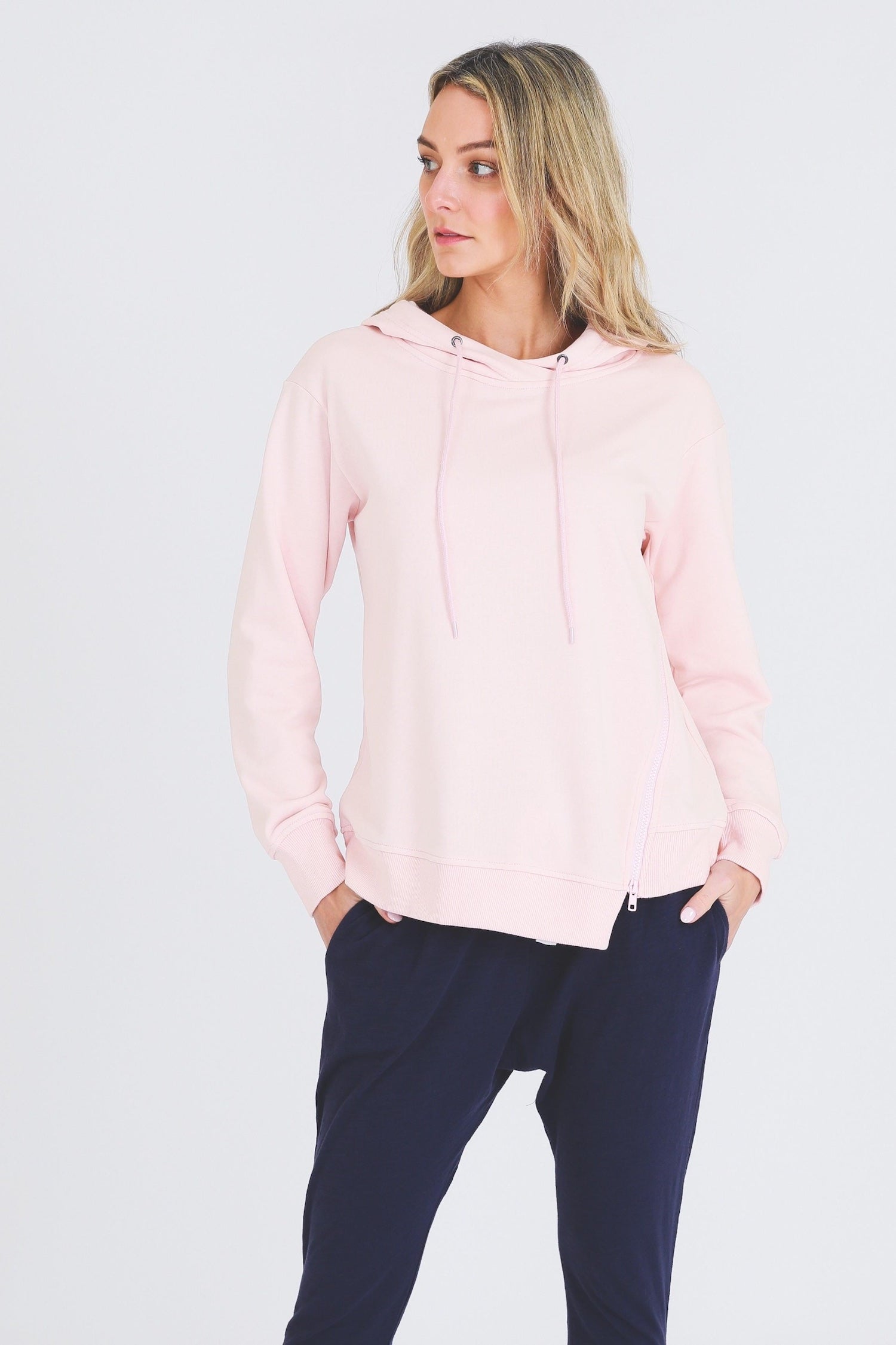 pink cropped hoodie #color_misty rose