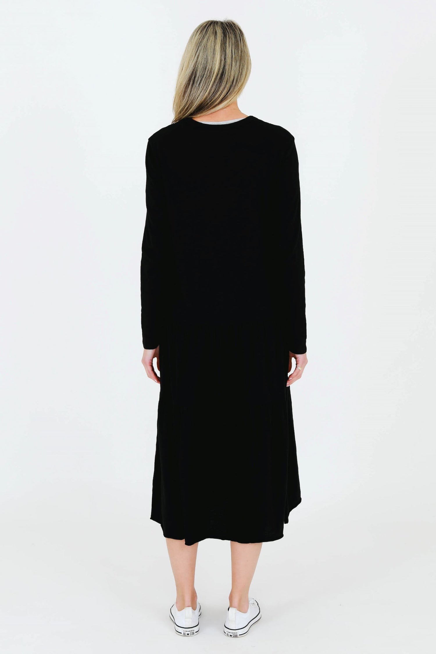 long sleeve long dress #color_black