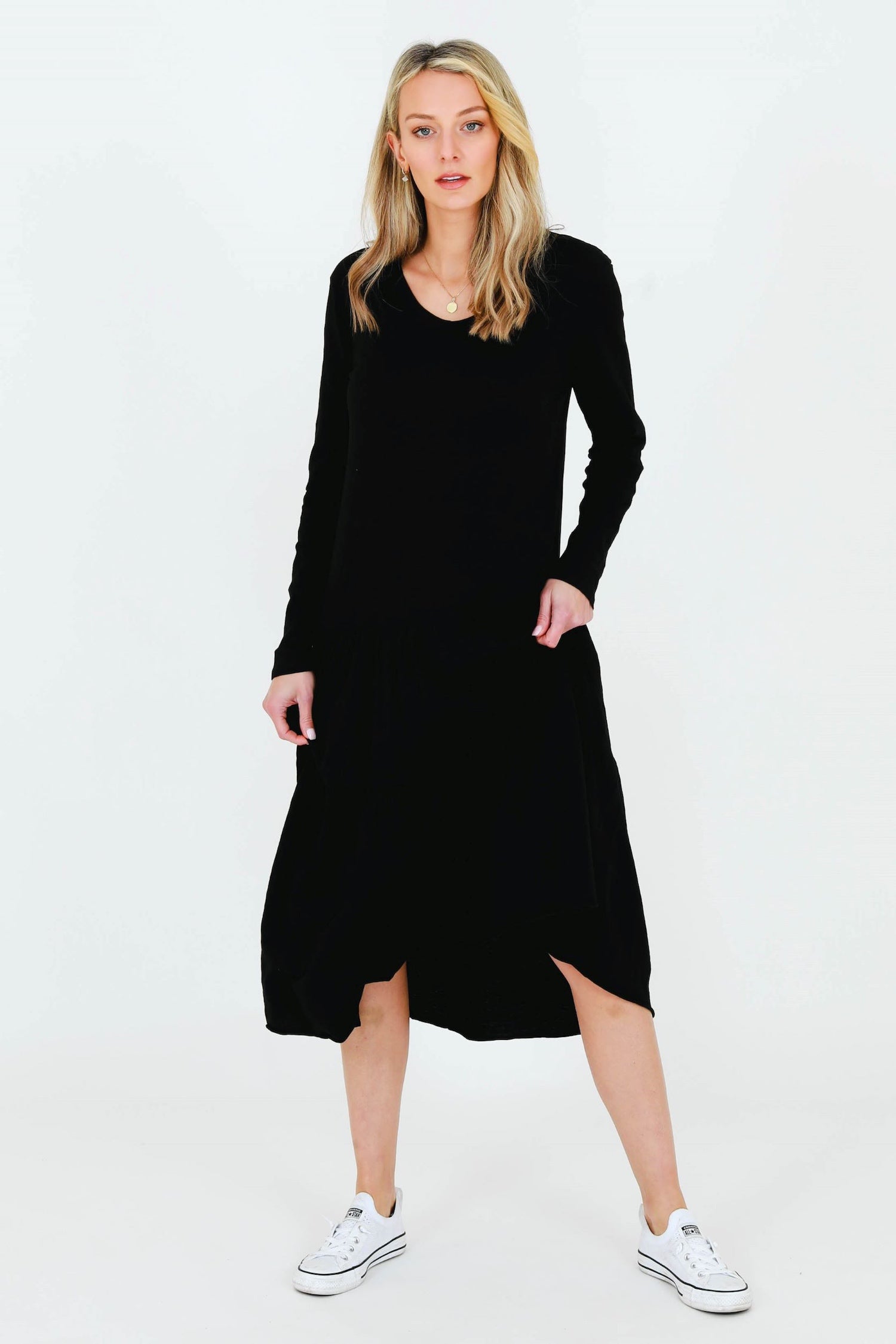 long sleeve dress #color_black
