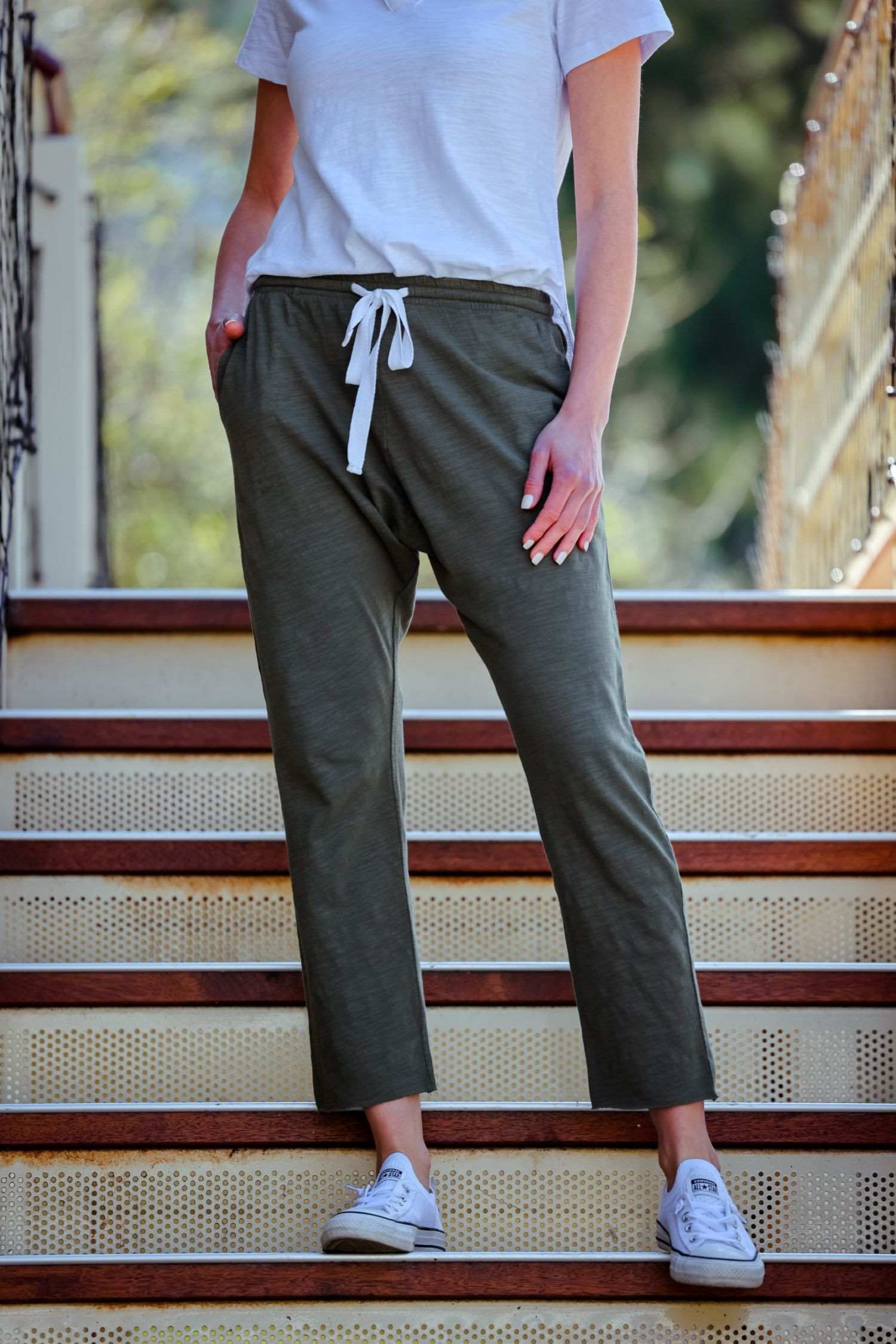 Green best sale joggers womens