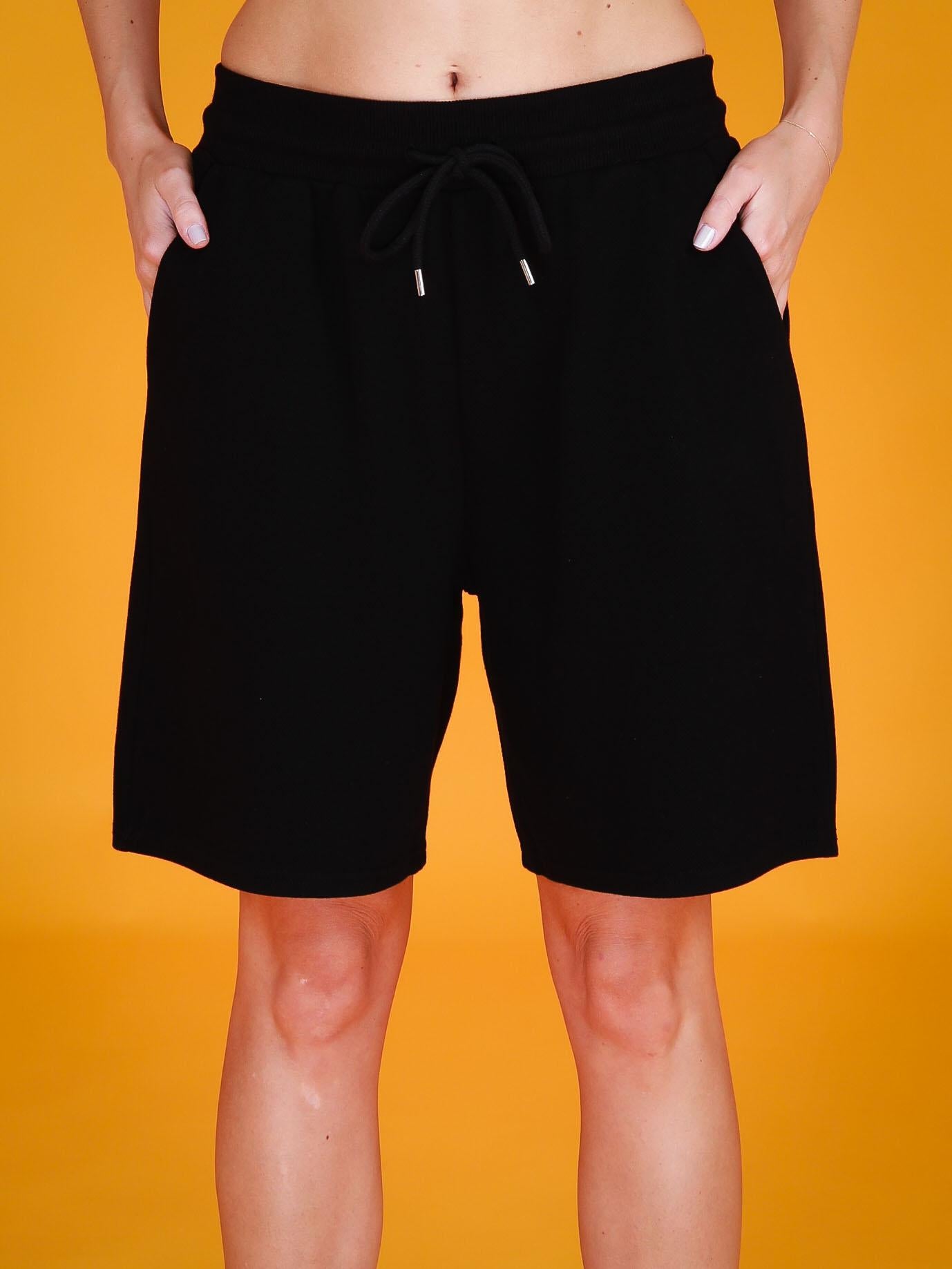 womens long shorts #color_black