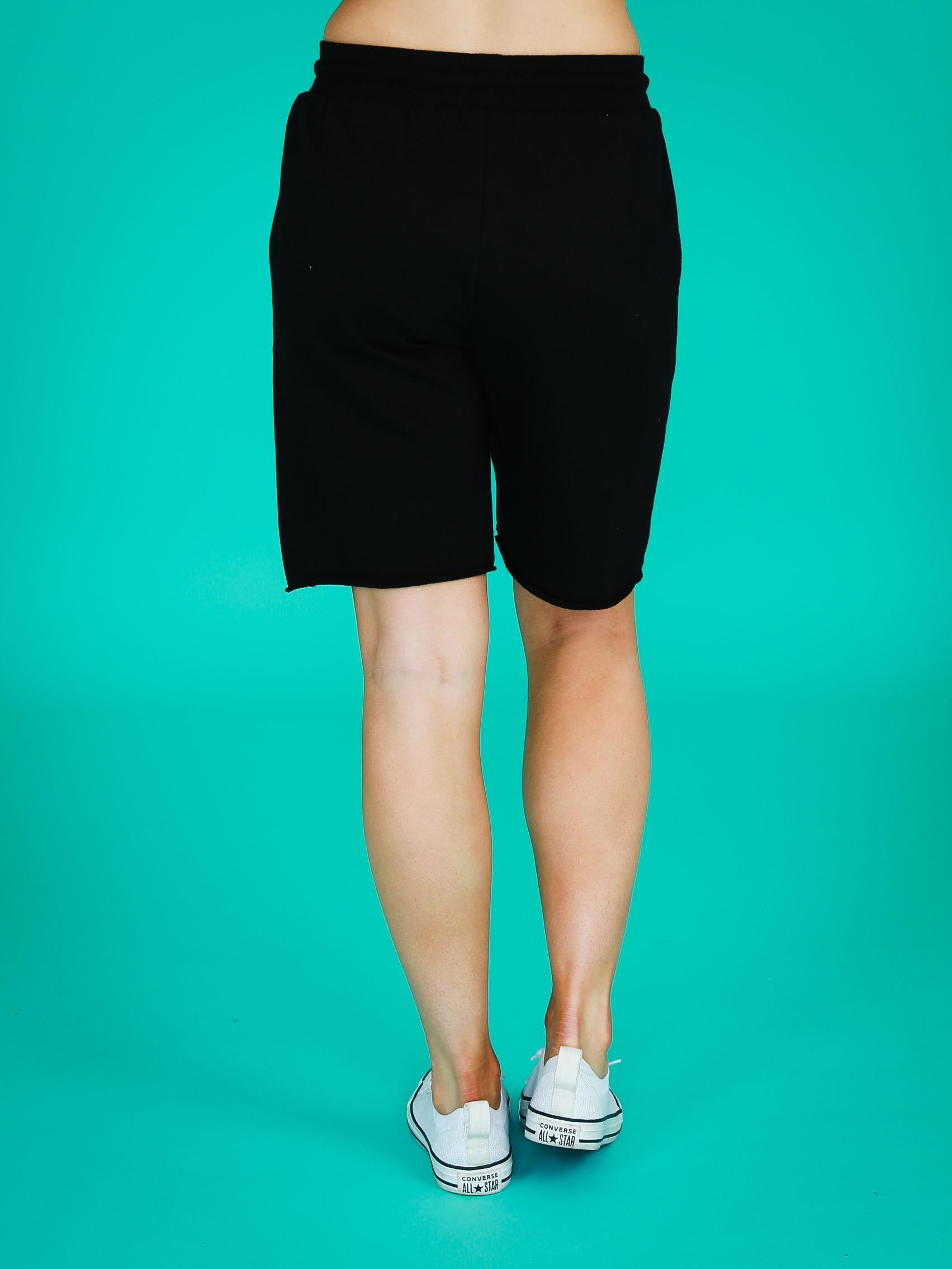 women's knee length shorts australia #color_black