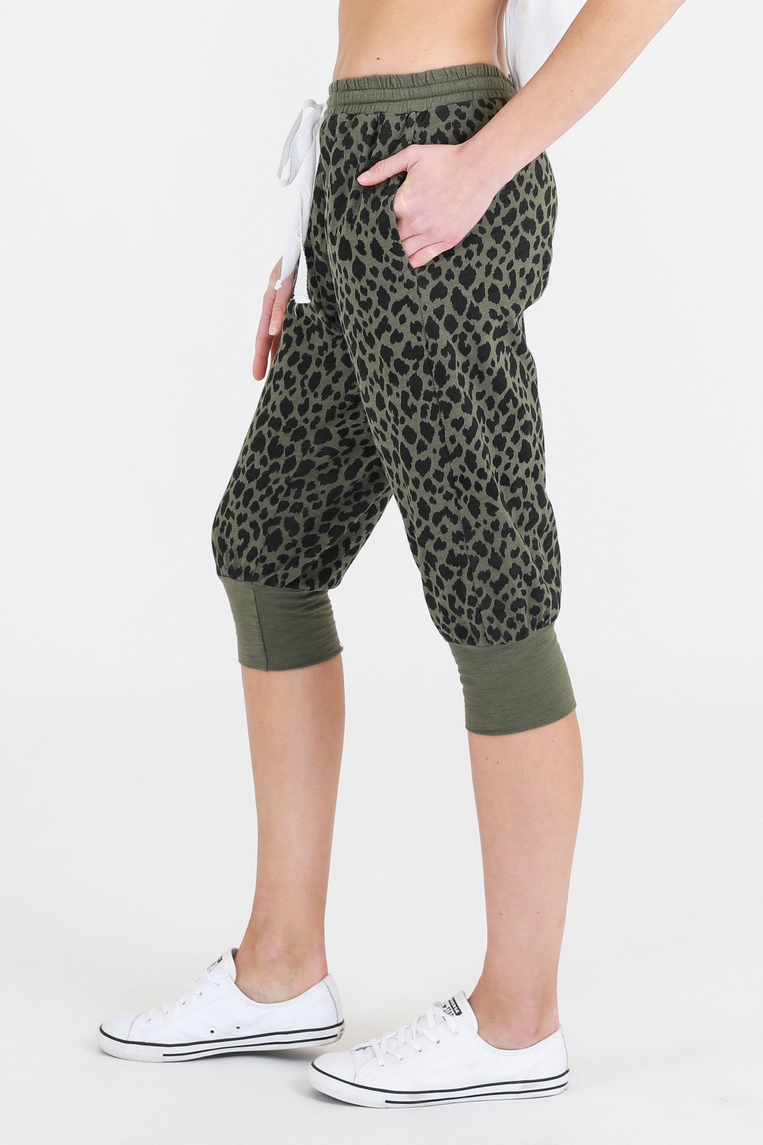 Rose Leopard Jogger Shorts