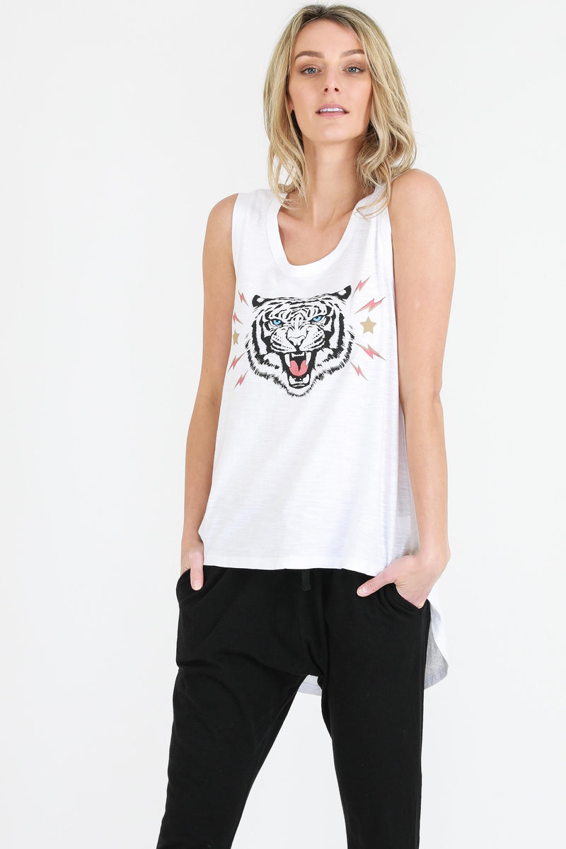 white printed tank #color_white